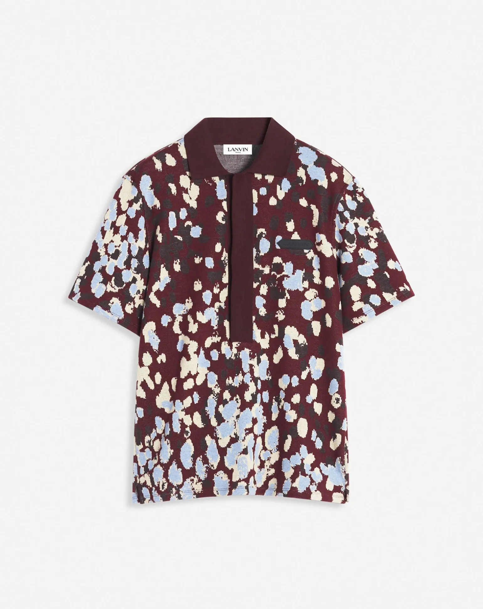 Lanvin Jacquard polo shirt Burgundy Best Sale