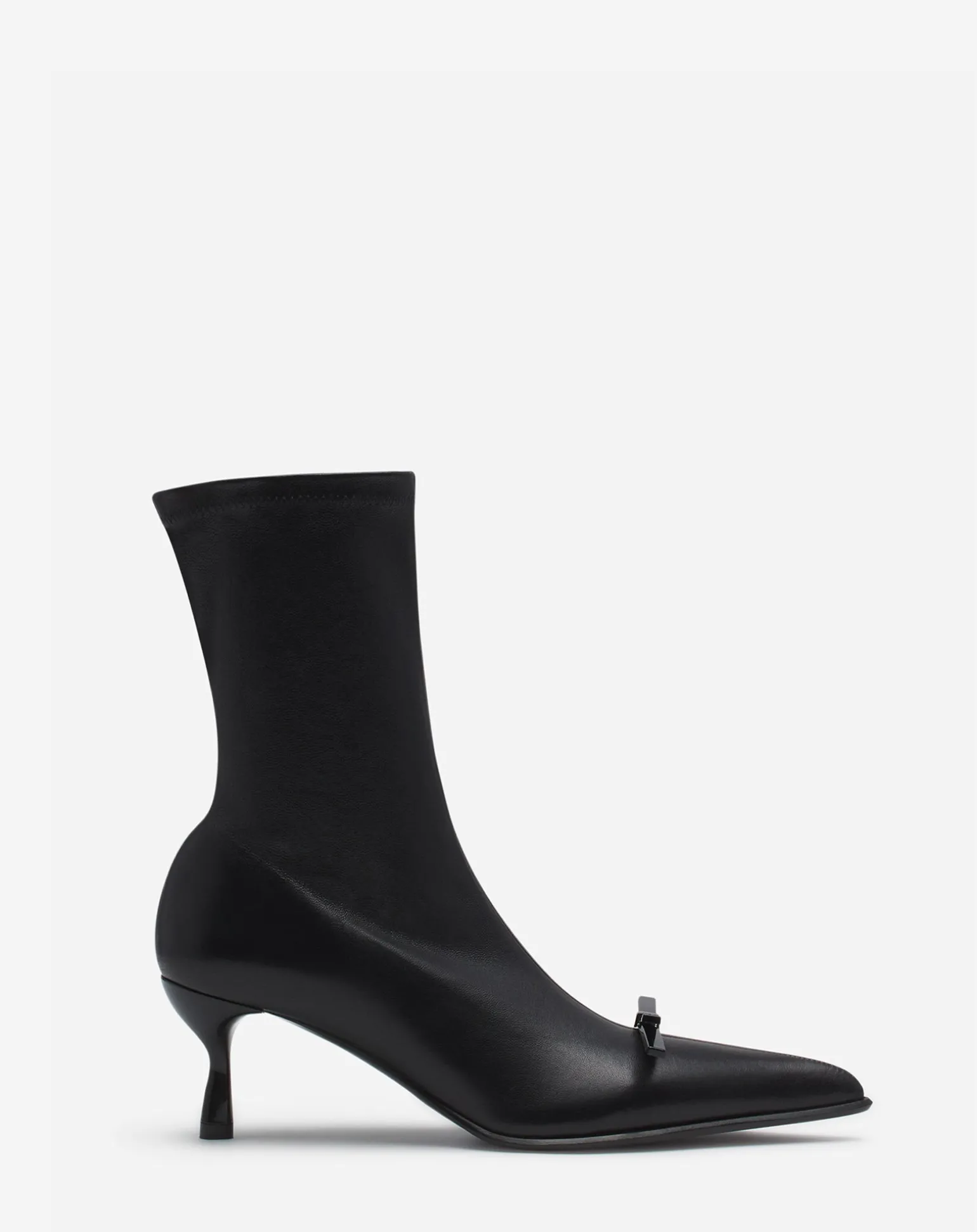 Lanvin bow ankle boots in leather Black Best Sale