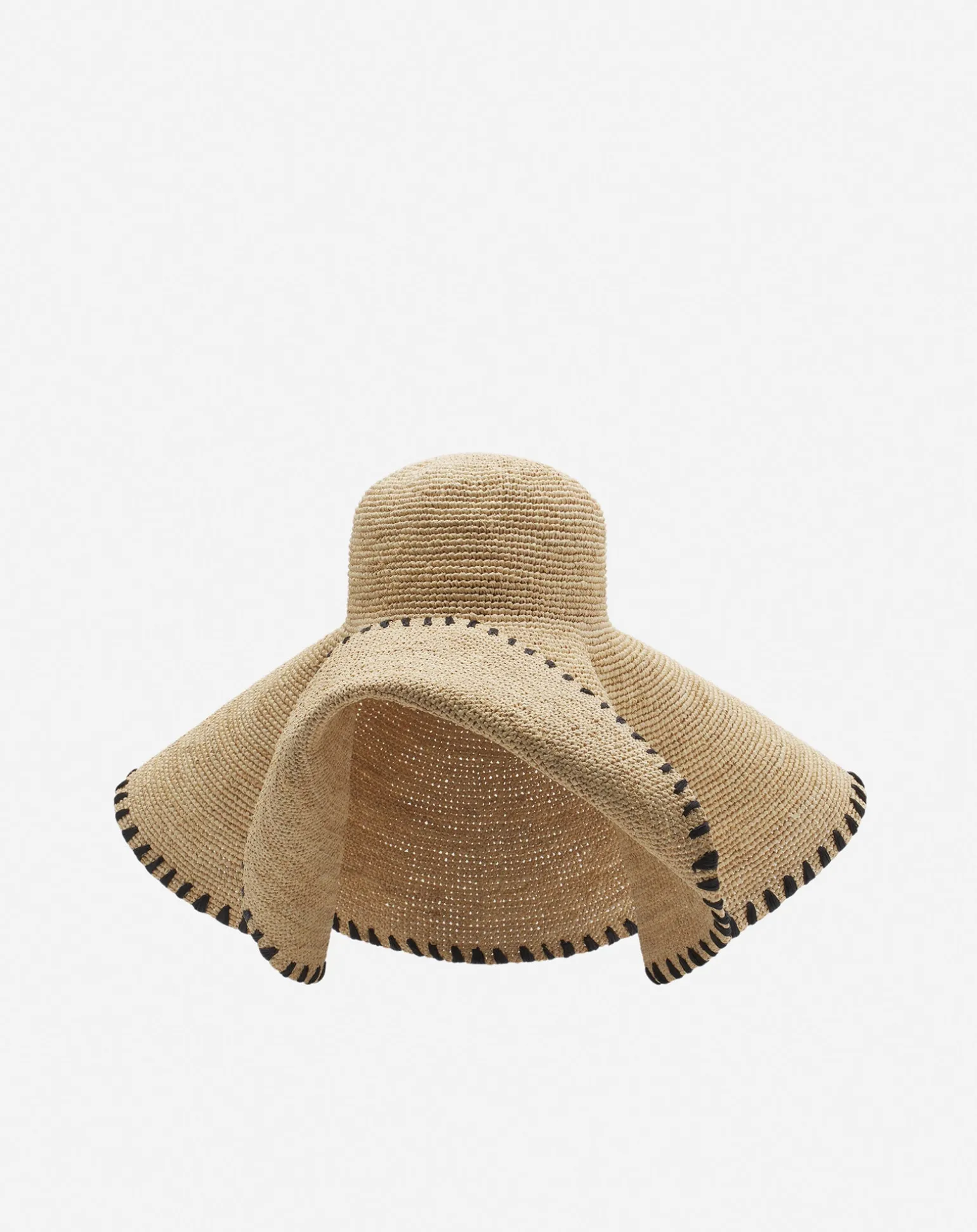 Lanvin capeline hat in raffia Natural/black Discount