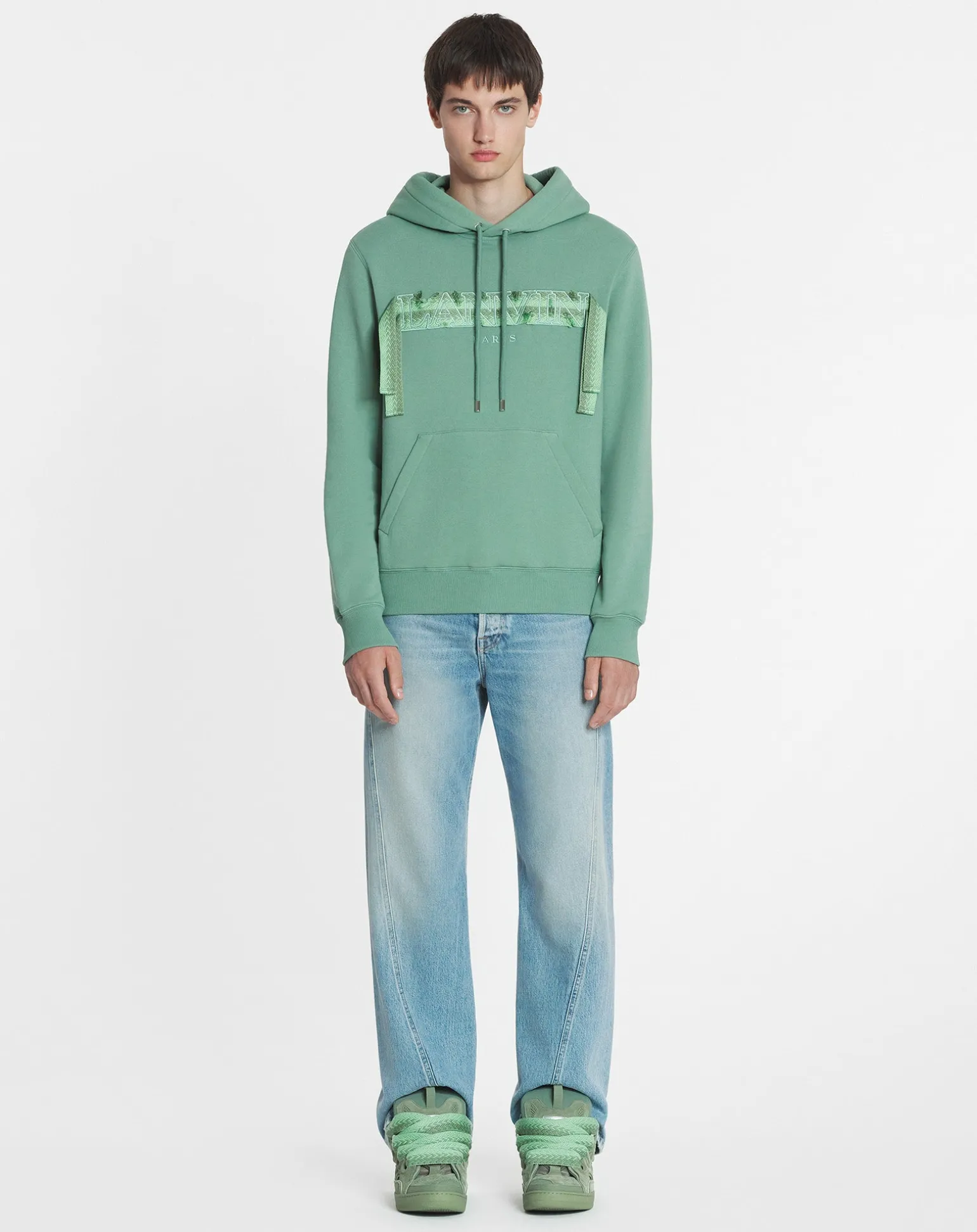 Lanvin curb lace hoodie Vertdegris Fashion