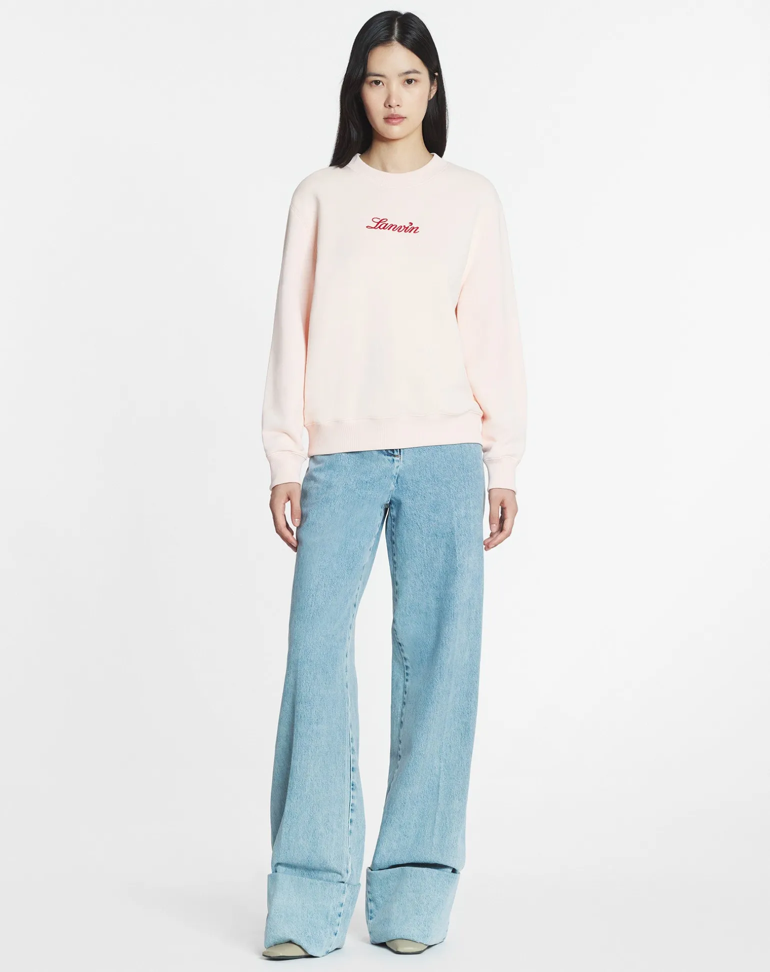 Lanvin embroidered sweatshirt Powderpink Discount