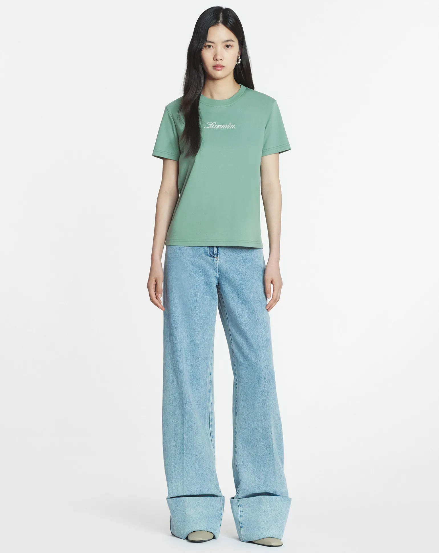 Lanvin embroidered t-shirt Vertdegris Cheap