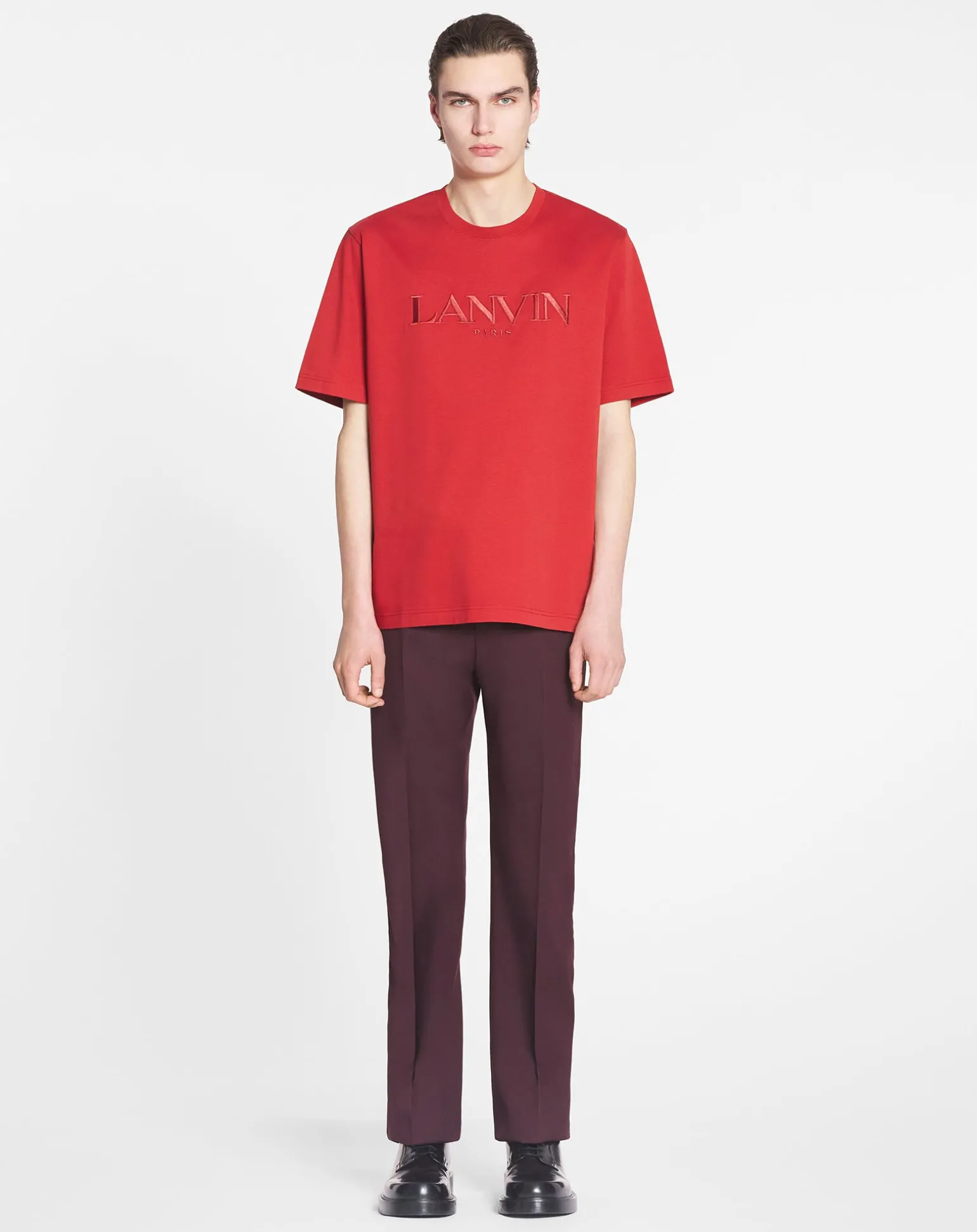 Lanvin paris embroidered t-shirt Turkishred Discount