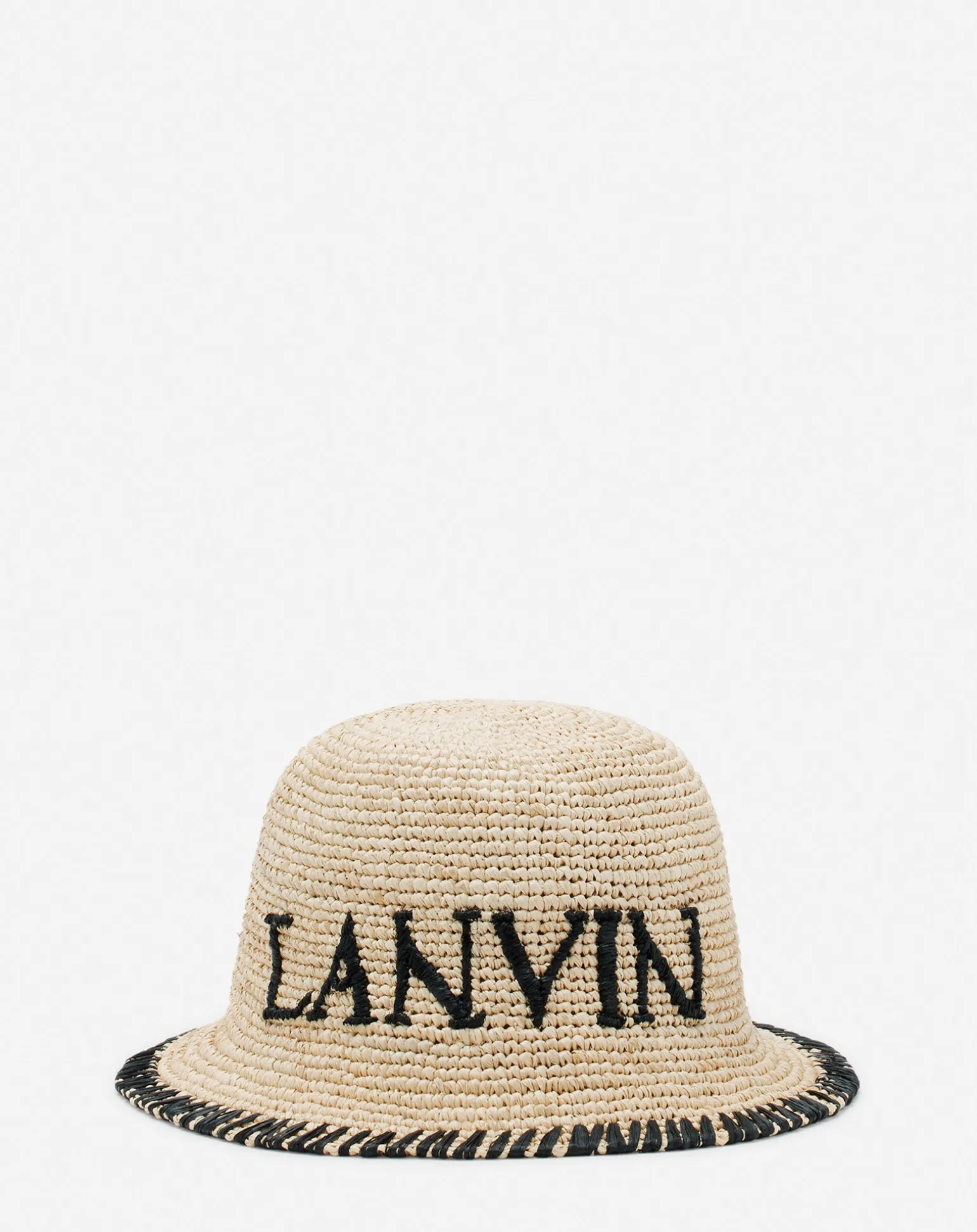 Lanvin raffia bucket hat Natural/black Best Sale