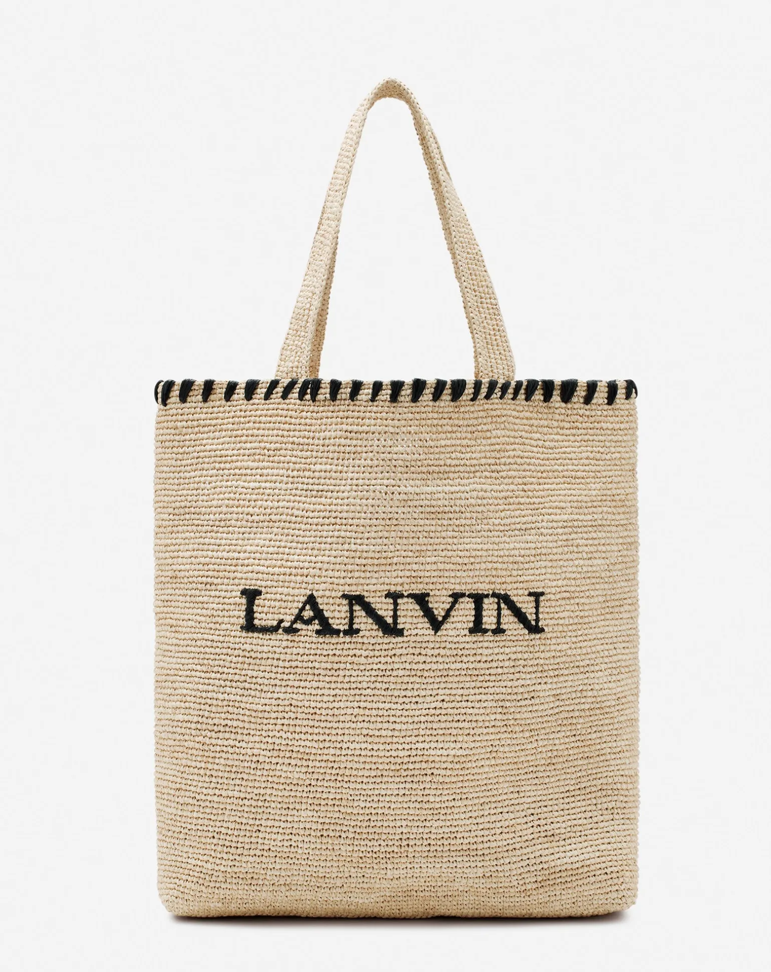 Lanvin raffia tote bag Natural/black Outlet