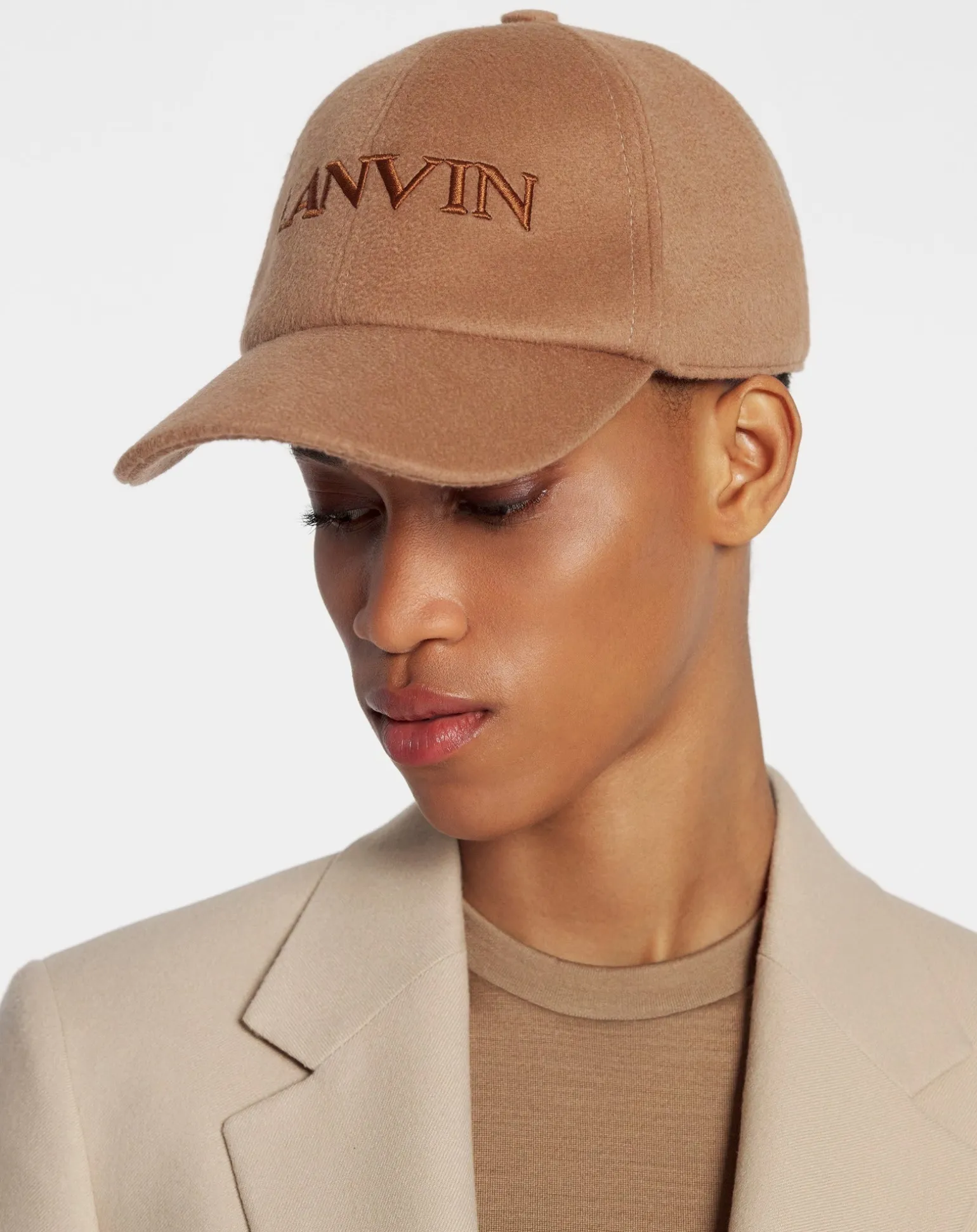 Lanvin wool cap Tan Discount