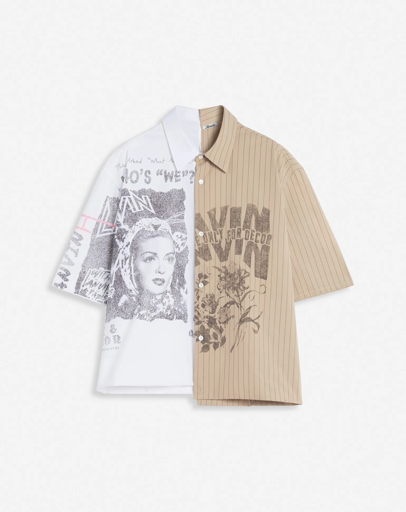 Lanvin x future asymmetrical printed shirt Offwhite Best Sale