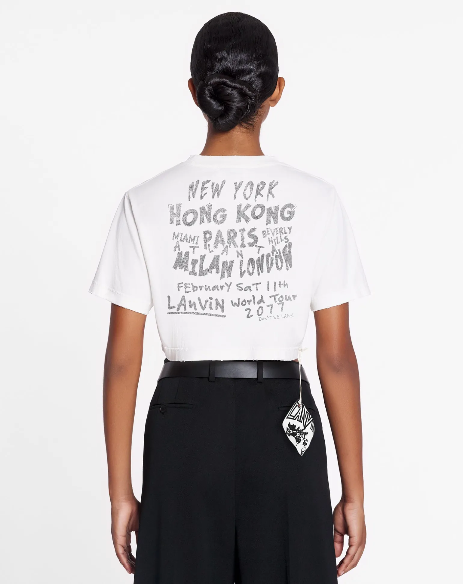 Lanvin x future cropped printed t-shirt Whitemustang Clearance