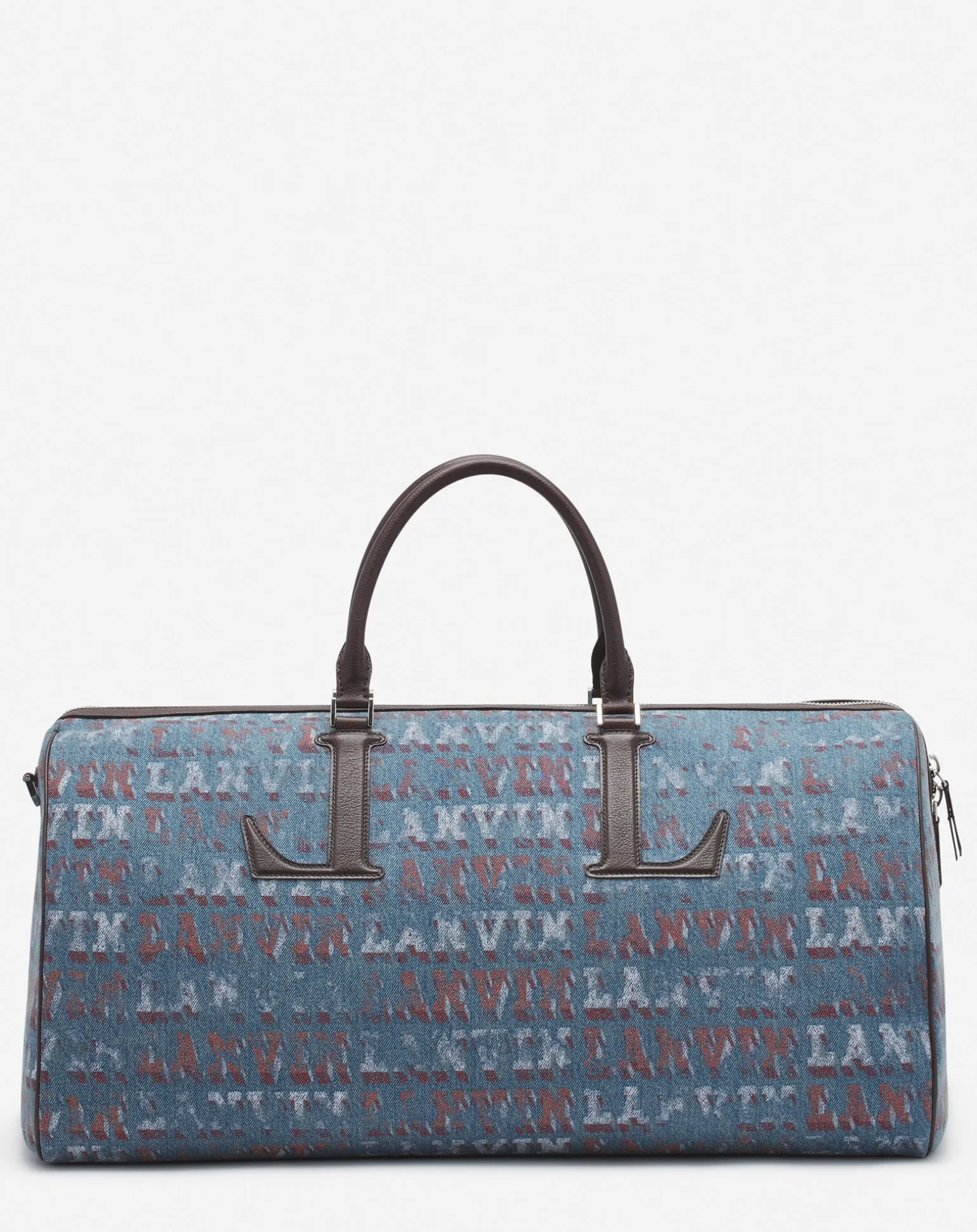 Lanvin x future denim travel bag with logo print Lightblue Cheap