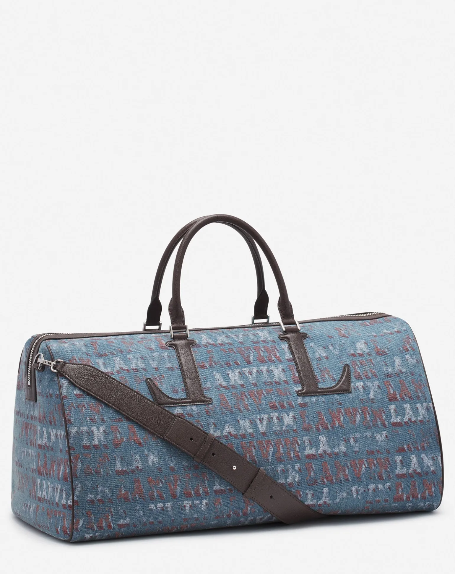 Lanvin x future denim travel bag with logo print Lightblue Cheap