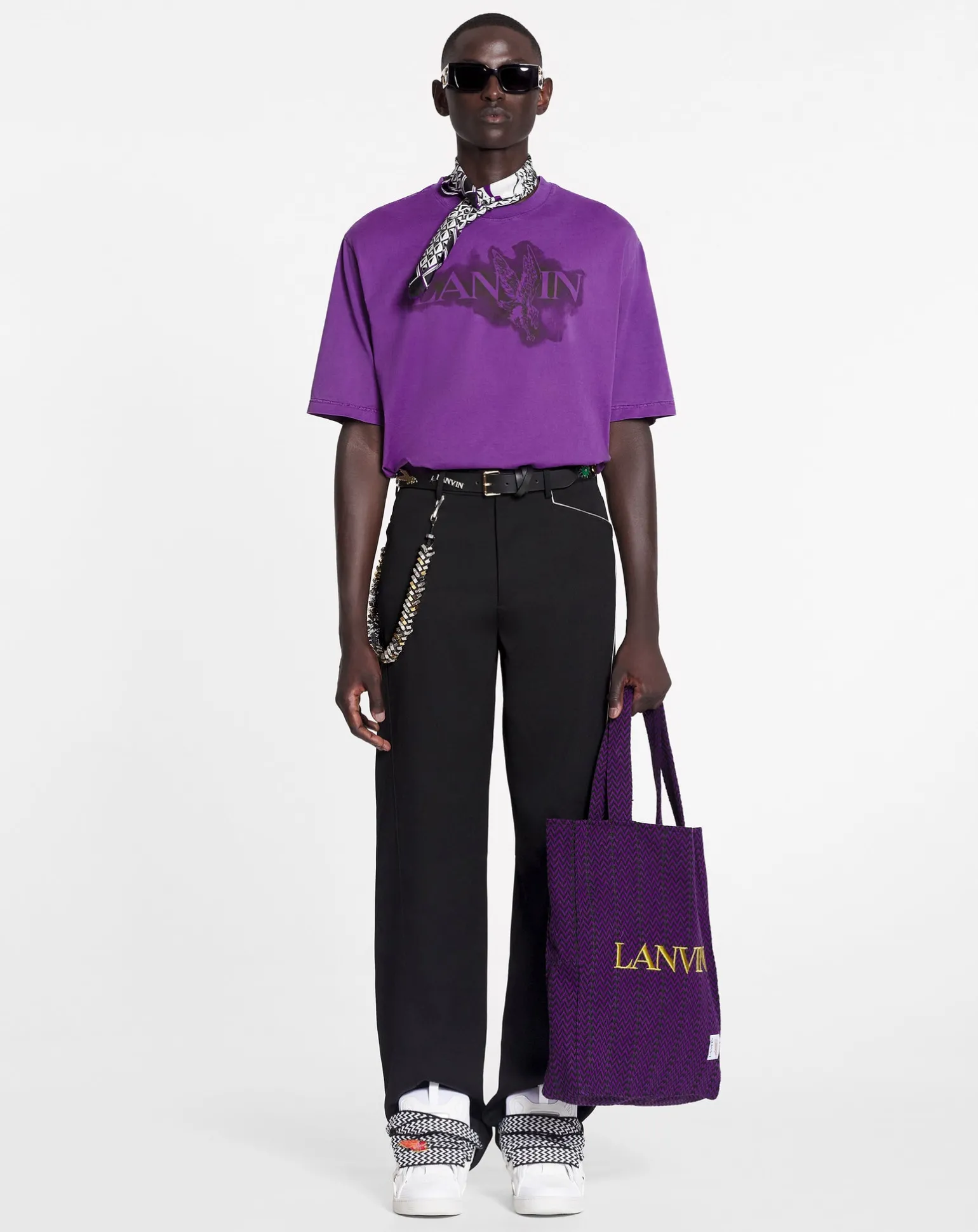 Lanvin x future eagle print t-shirt Purplereign Flash Sale