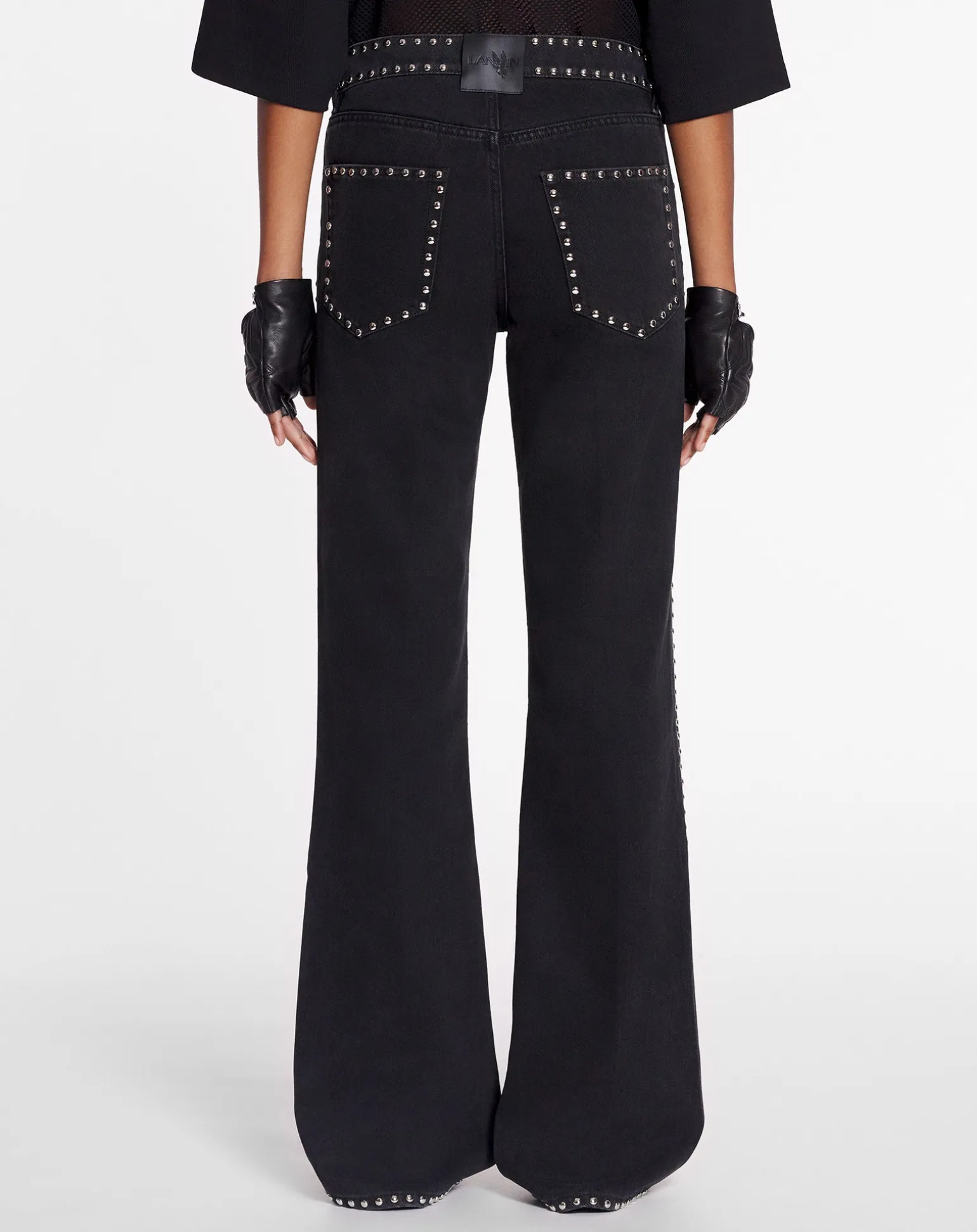 Lanvin x future flared pants with studs for women Black Best