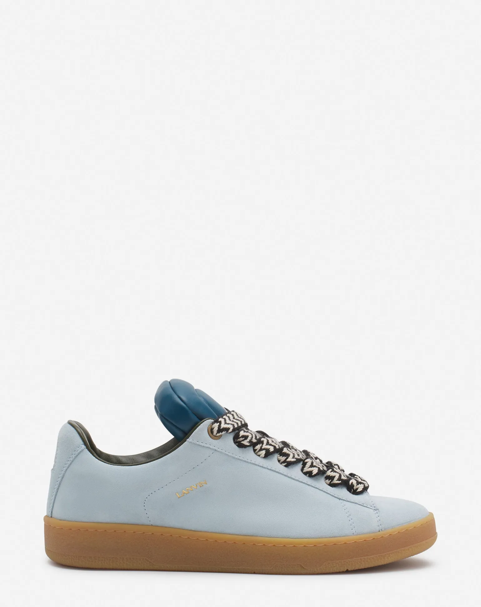 Lanvin x future hyper curb sneakers in leather and suede for men Blue/darkblue Outlet