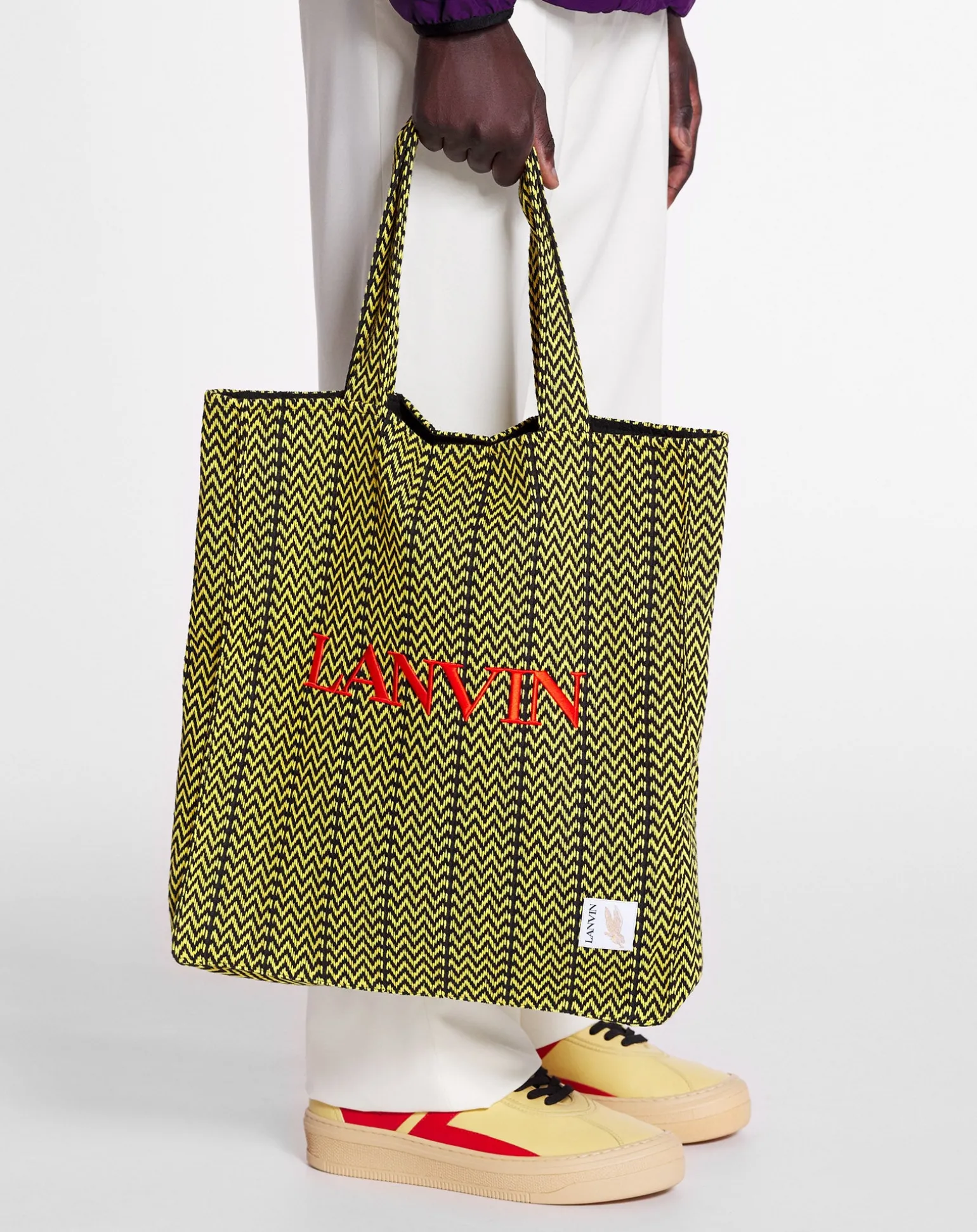 Lanvin x future hyper curb sneakers in leather and suede for men Taupe/red Shop