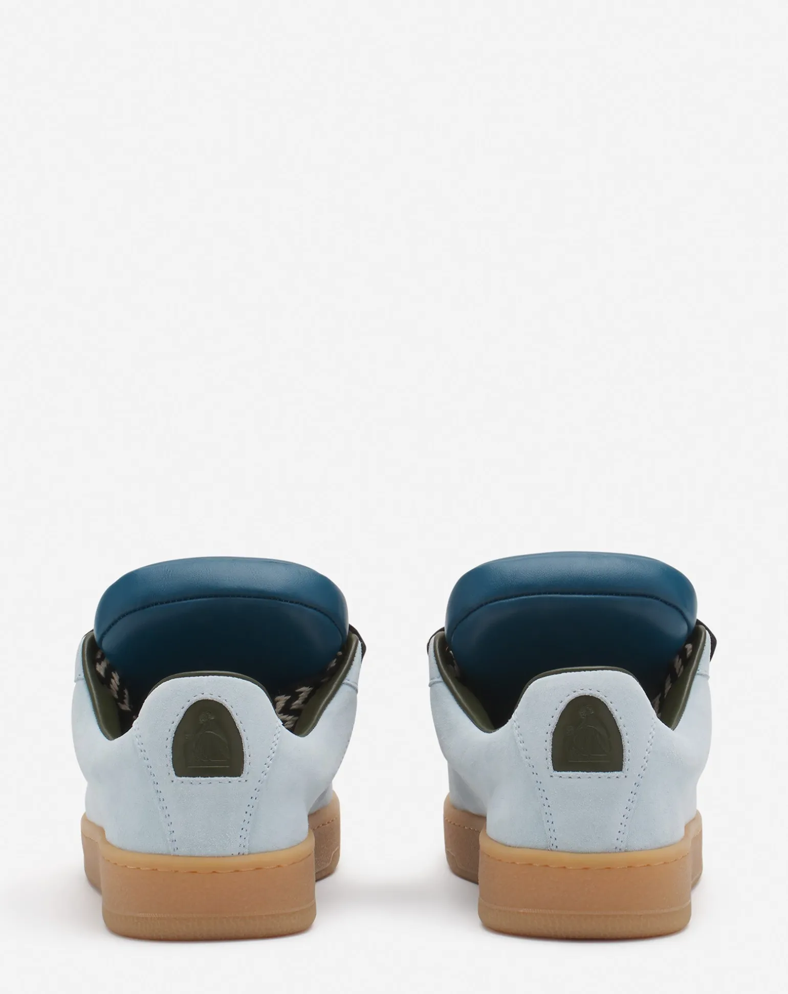 Lanvin x future hyper curb sneakers in leather and suede for men Blue/darkblue Cheap