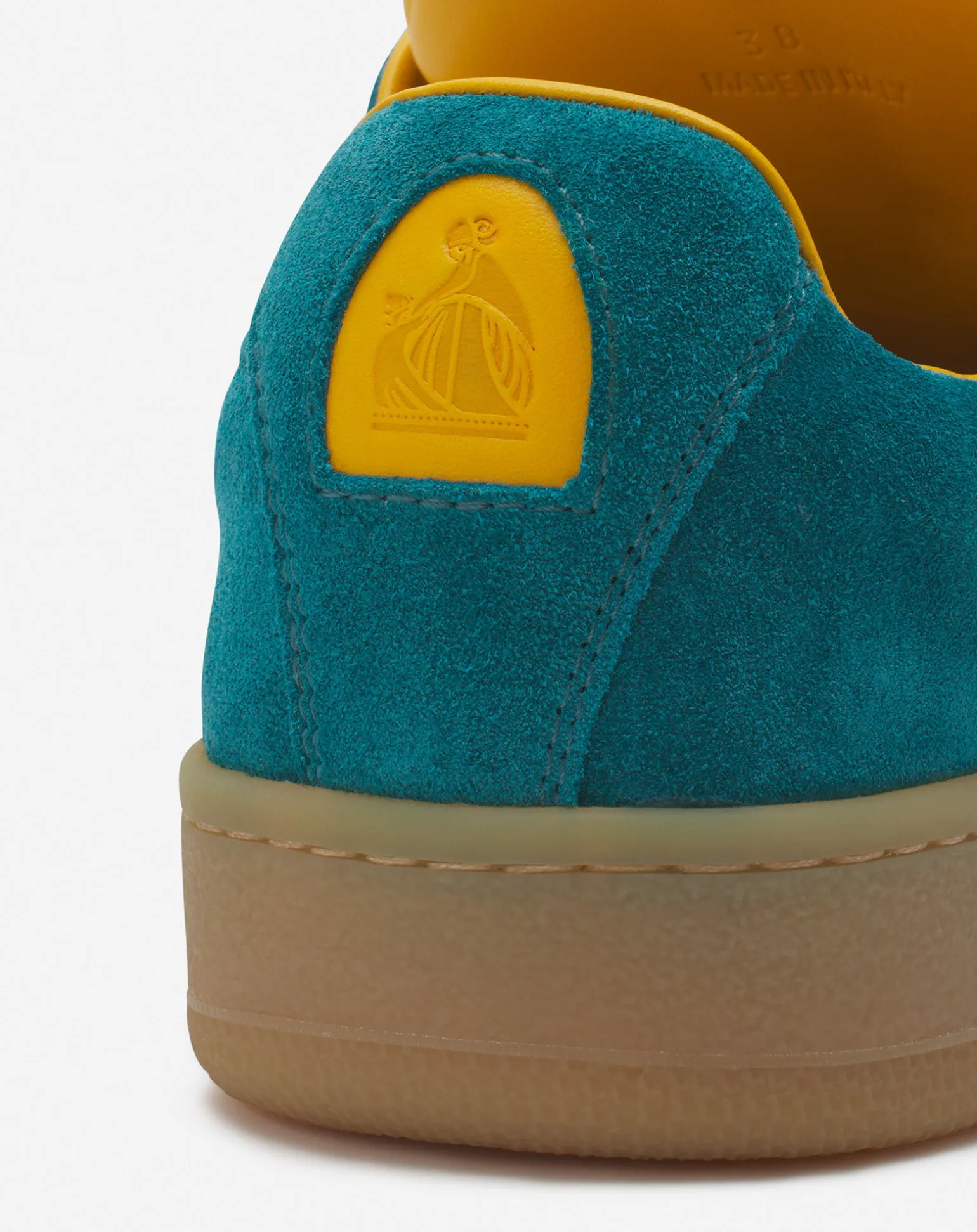 Lanvin x future hyper curb sneakers in leather and suede for men Blue/yellow Clearance