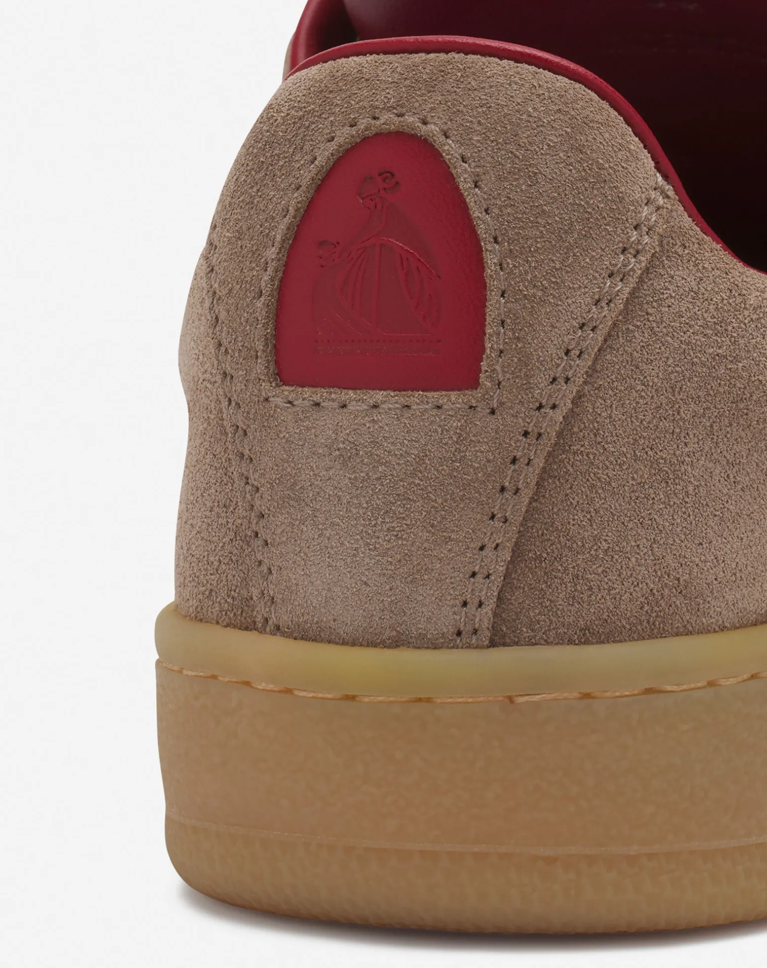 Lanvin x future hyper curb sneakers in leather and suede for men Taupe/red Cheap