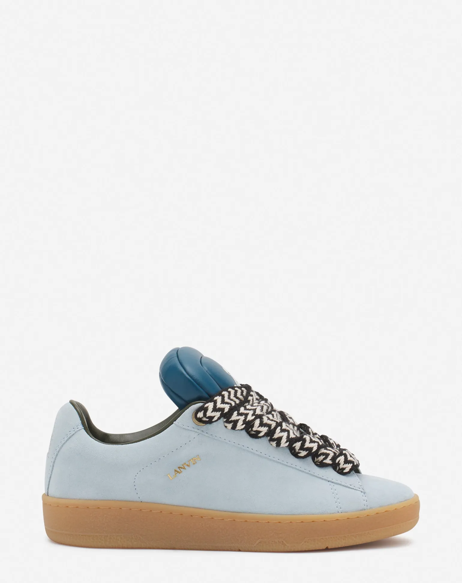 Lanvin x future hyper curb sneakers in leather and suede for women Blue/darkblue Discount