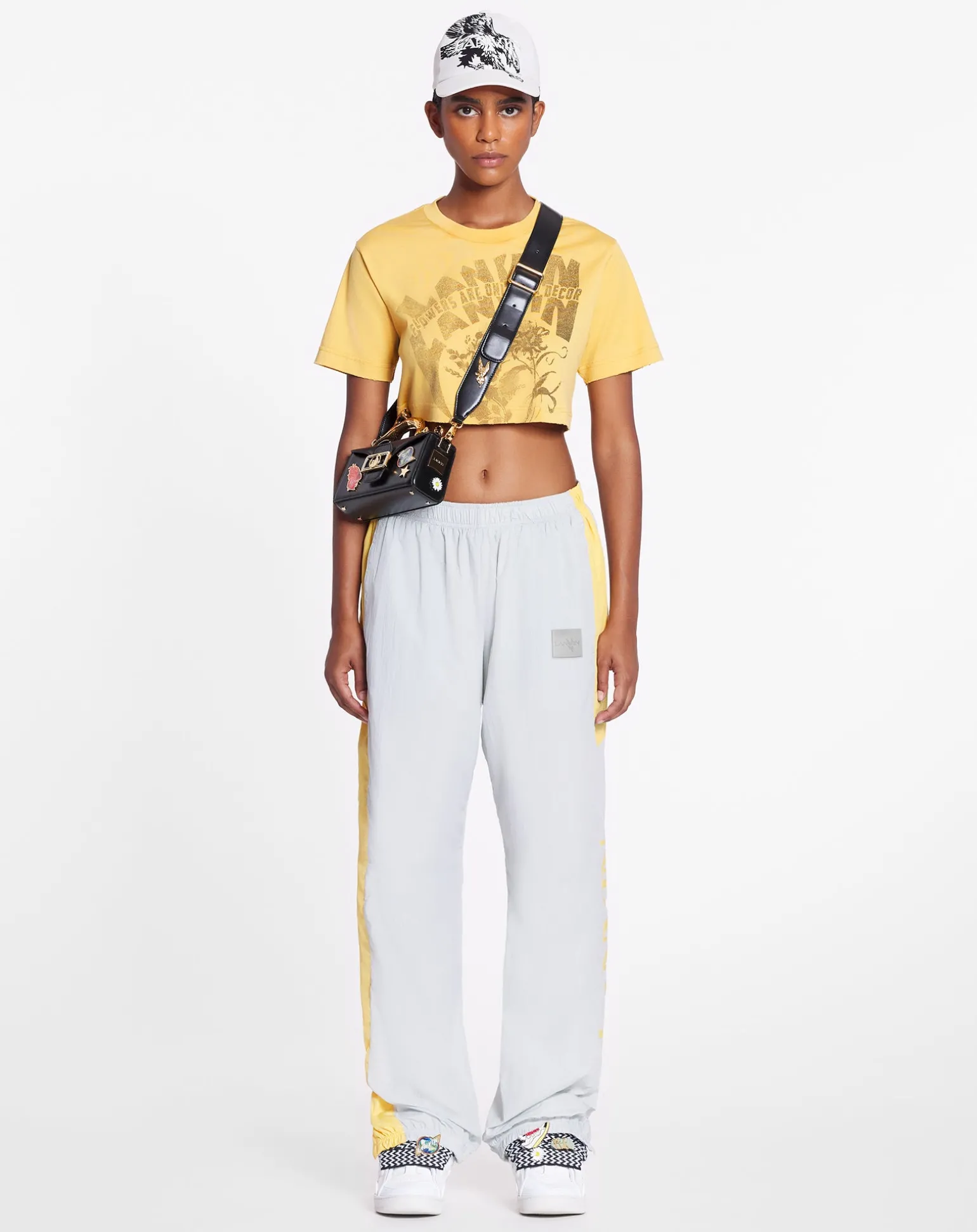 Lanvin x future hyper curb sneakers in leather and suede for women Taupe/red Outlet