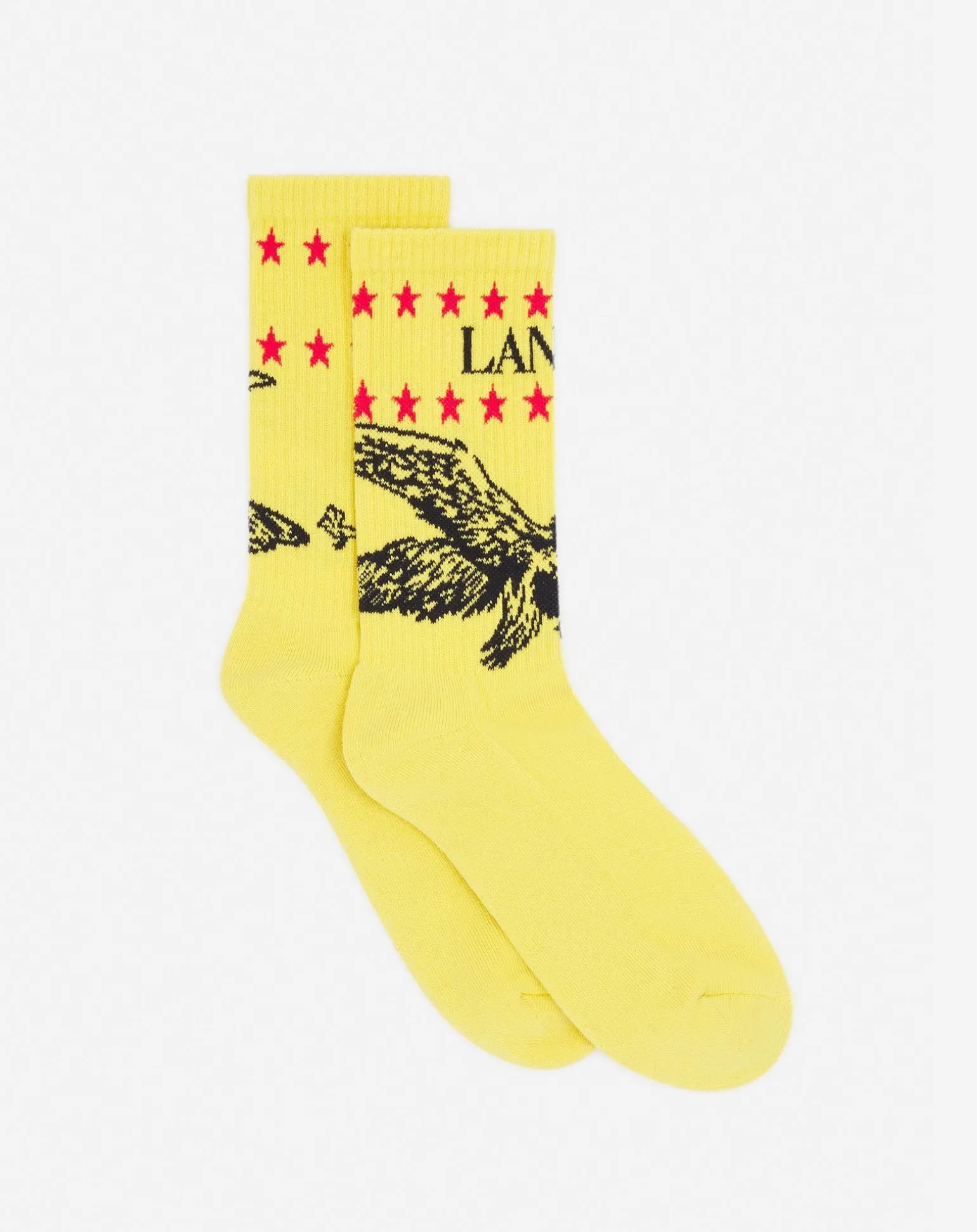 Lanvin x future logo and cotton eagle socks Corn/brightorange Discount