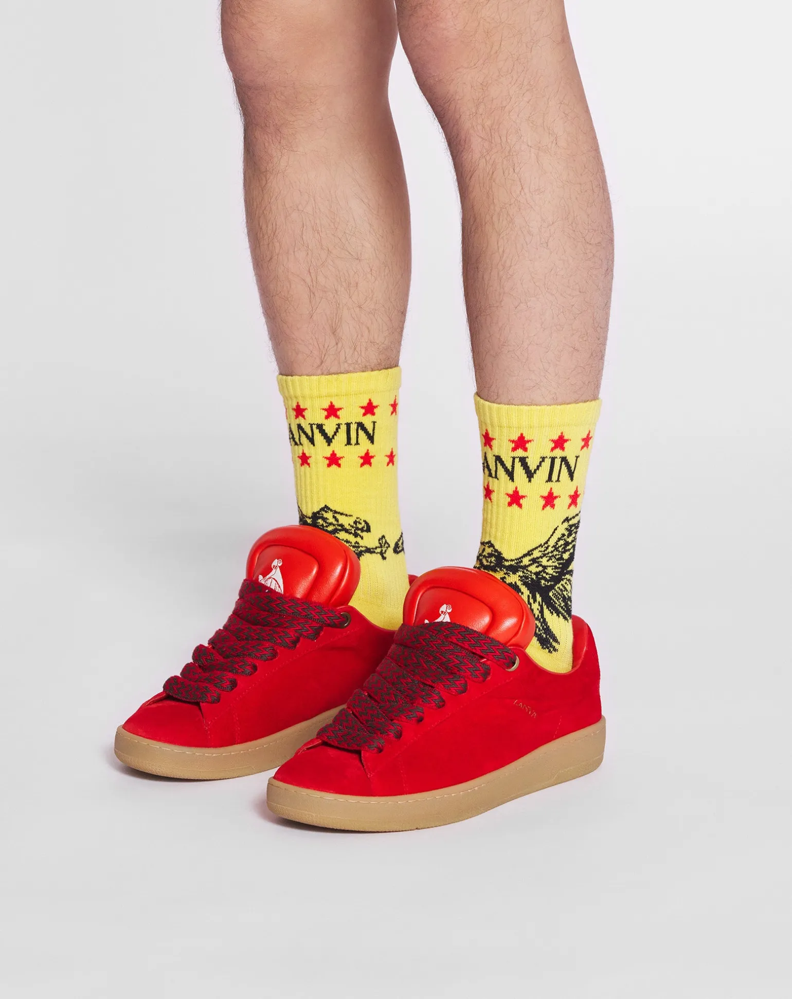 Lanvin x future logo and cotton eagle socks Corn/brightorange Discount