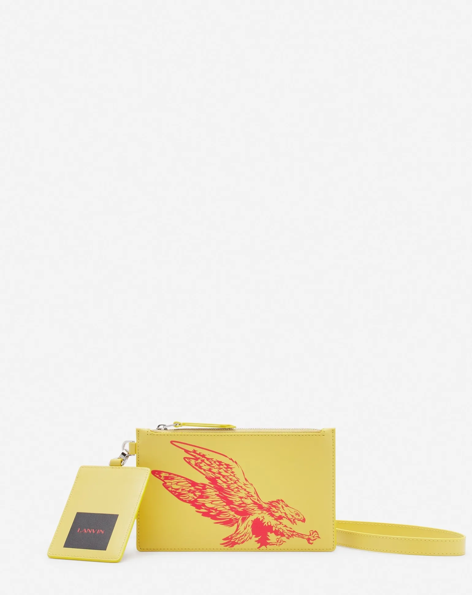 Lanvin x future leather double clutch with eagle print Corn/brightorange Store