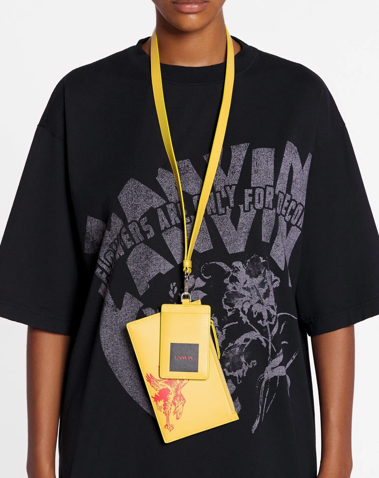 Lanvin x future leather double clutch with eagle print Corn/brightorange Store