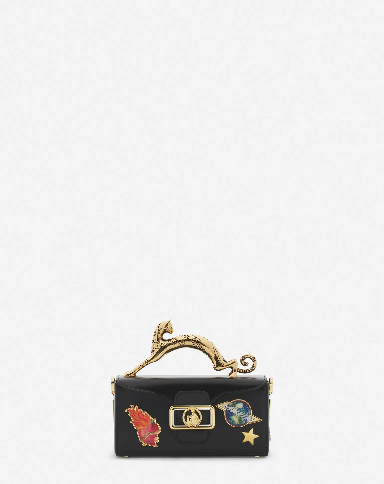 Lanvin x future pencil cat nano leather bag with pins Black/multicolour Flash Sale