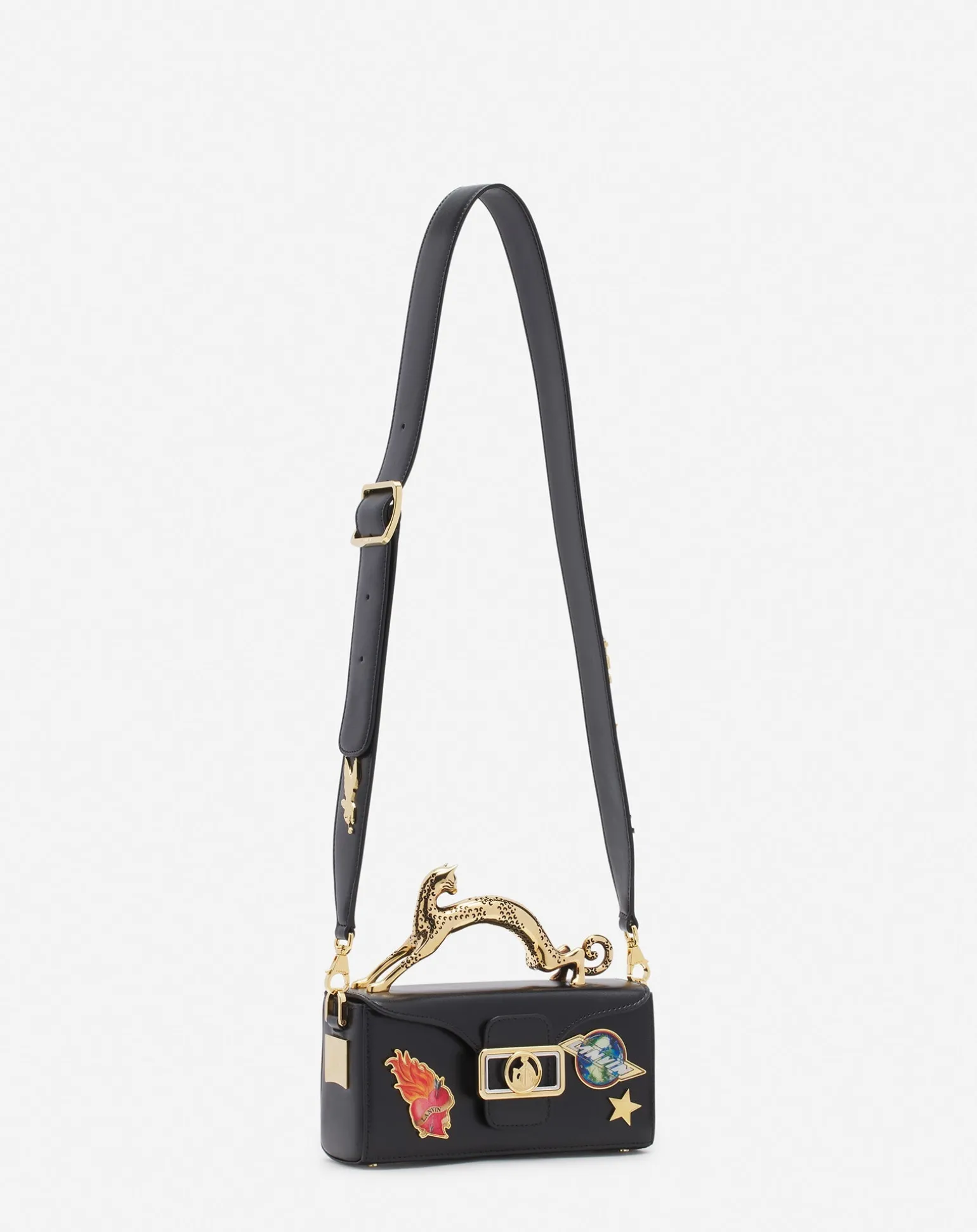 Lanvin x future pencil cat nano leather bag with pins Black/multicolour Online