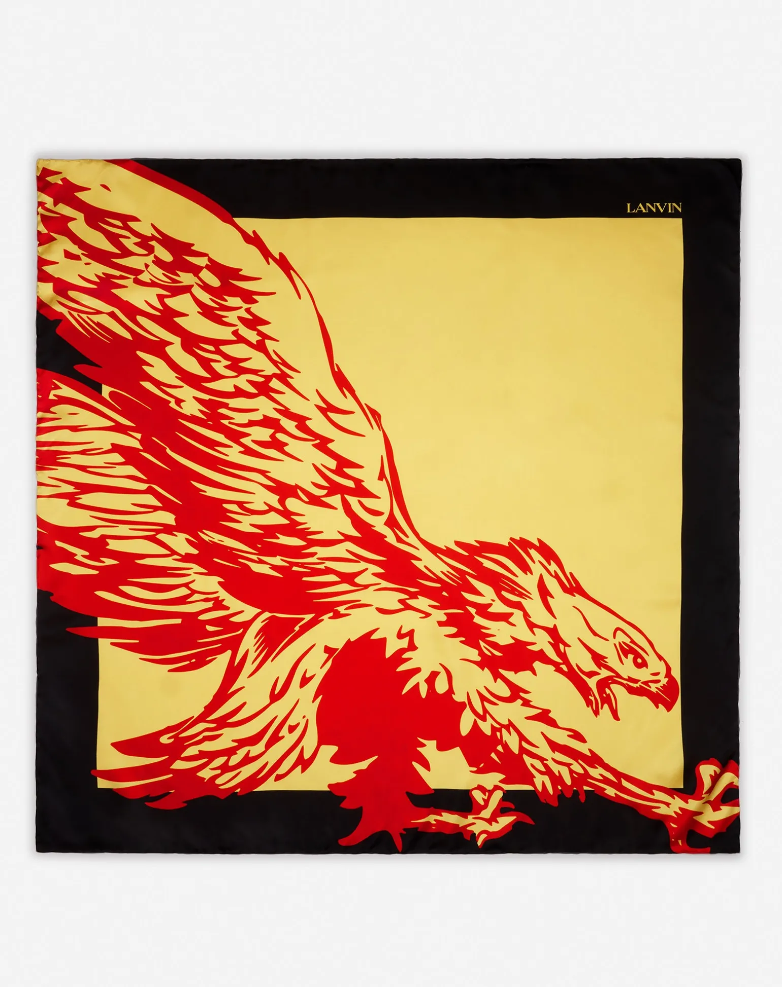 Lanvin x future printed silk eagle scarf Corn/brightorange Cheap