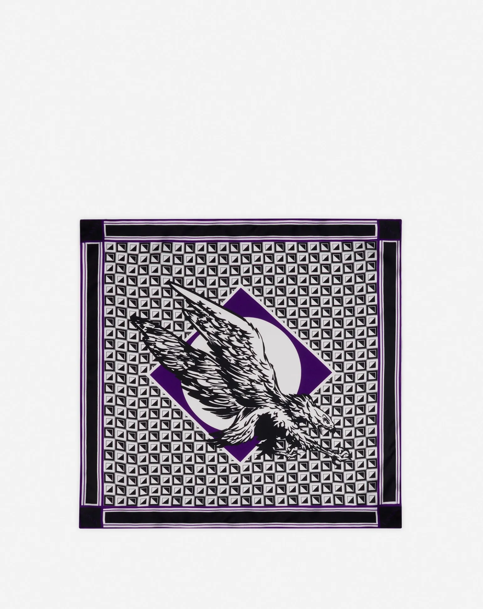 Lanvin x future scarf eagle print and silk triangles Black/purplereign Discount