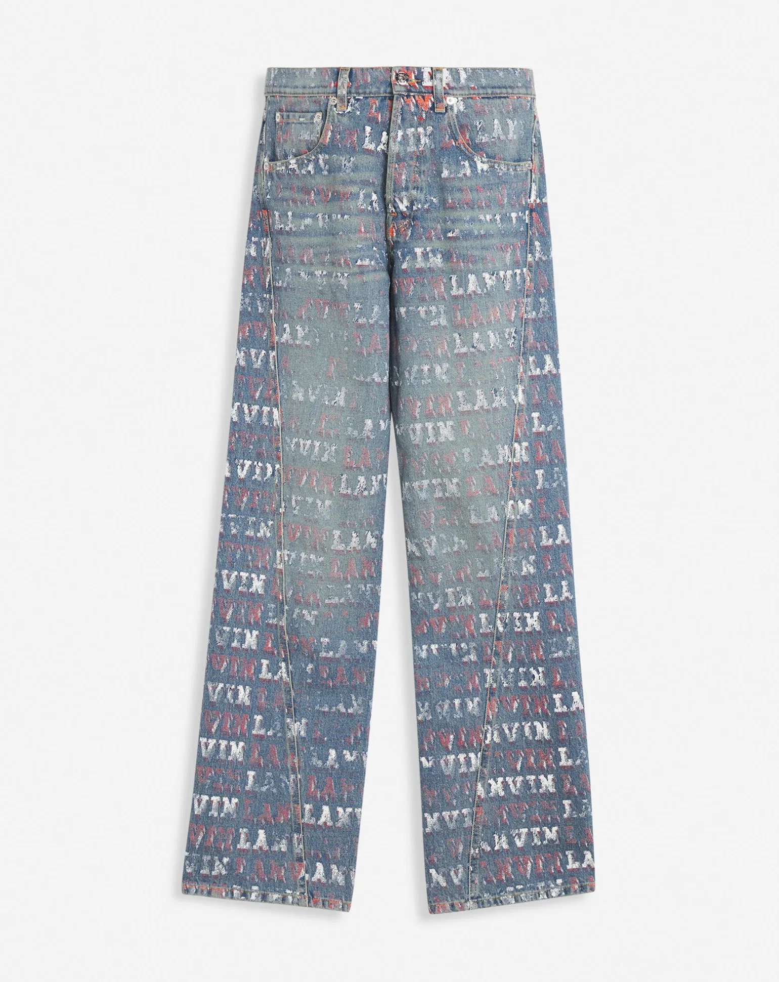 Lanvin x future straight fit printed pants for men Lightblue Fashion