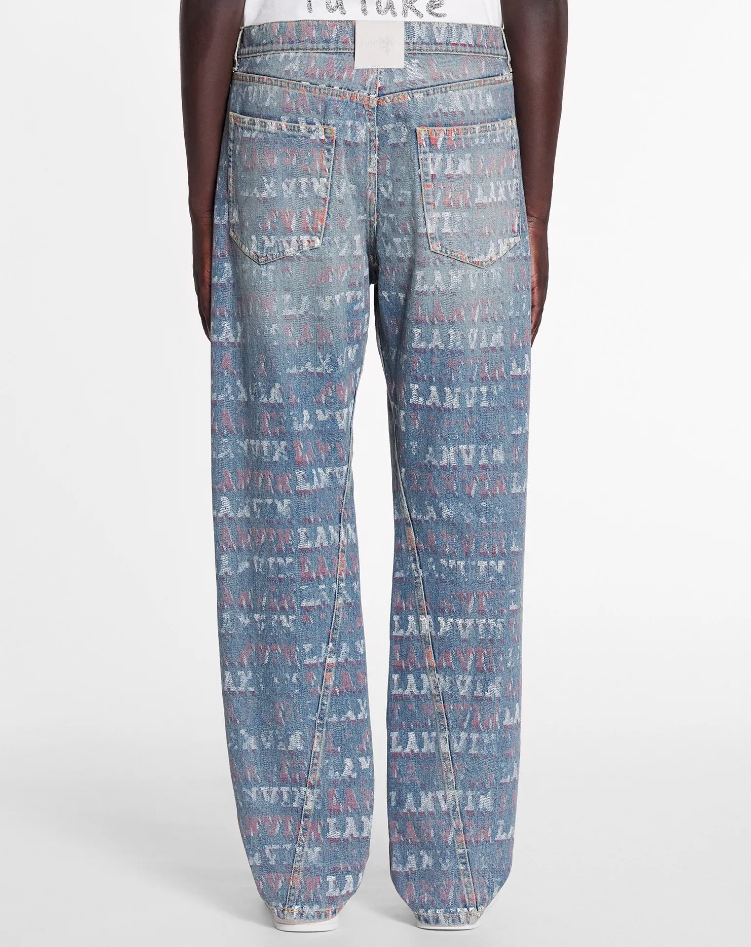 Lanvin x future straight fit printed pants for men Lightblue Fashion