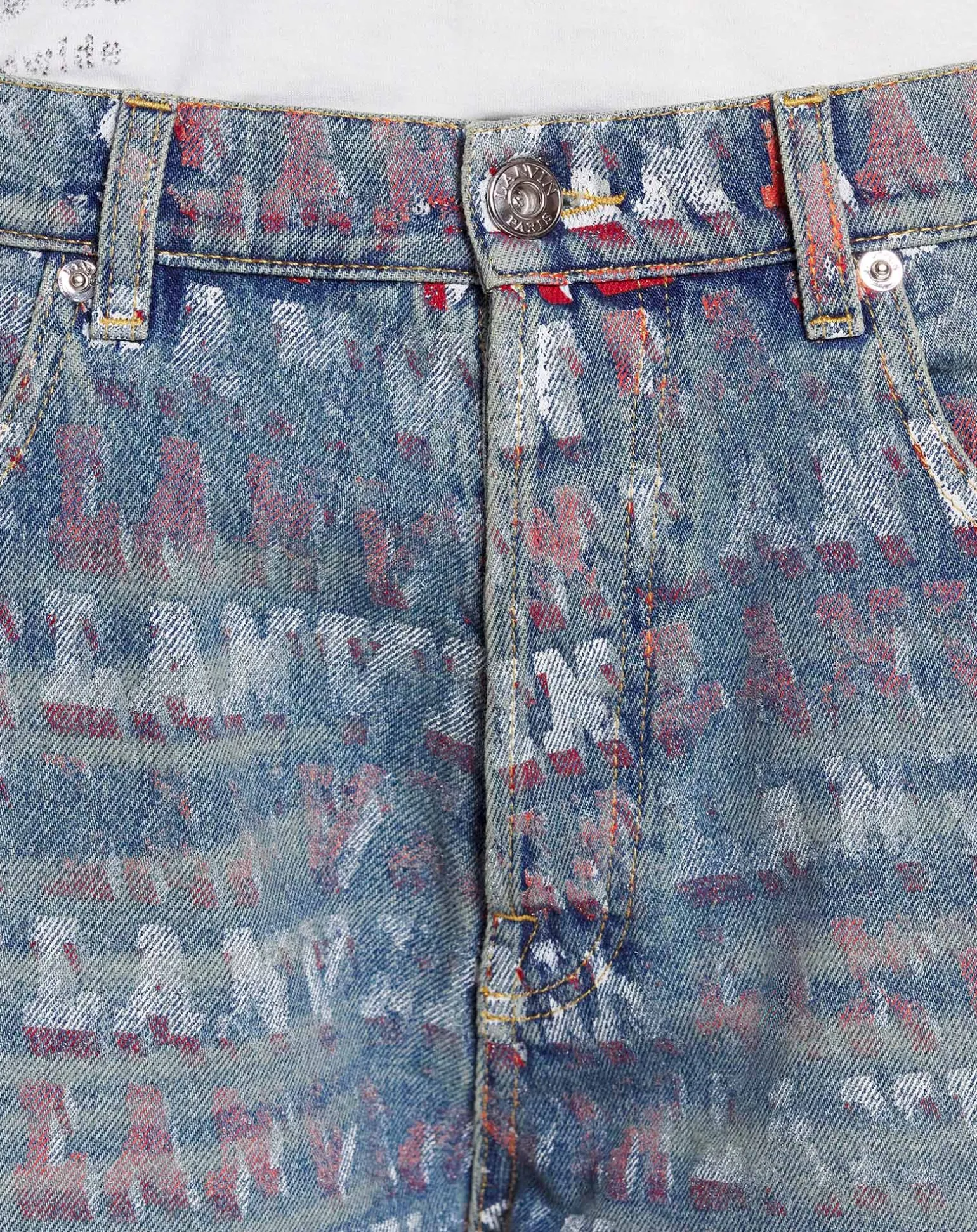Lanvin x future straight fit printed pants for men Lightblue Fashion