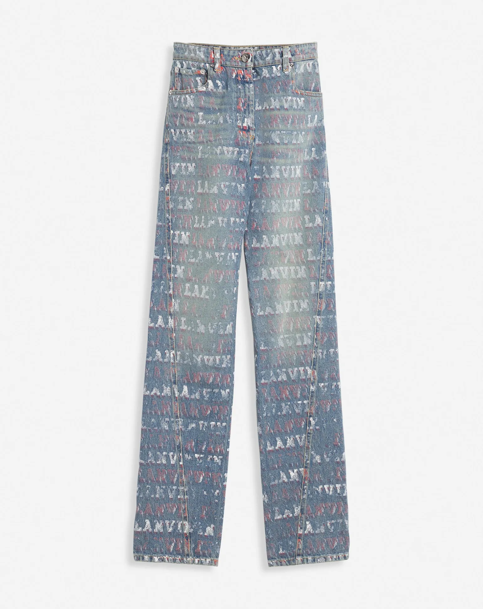 Lanvin x future straight fit printed pants for women Lightblue Outlet