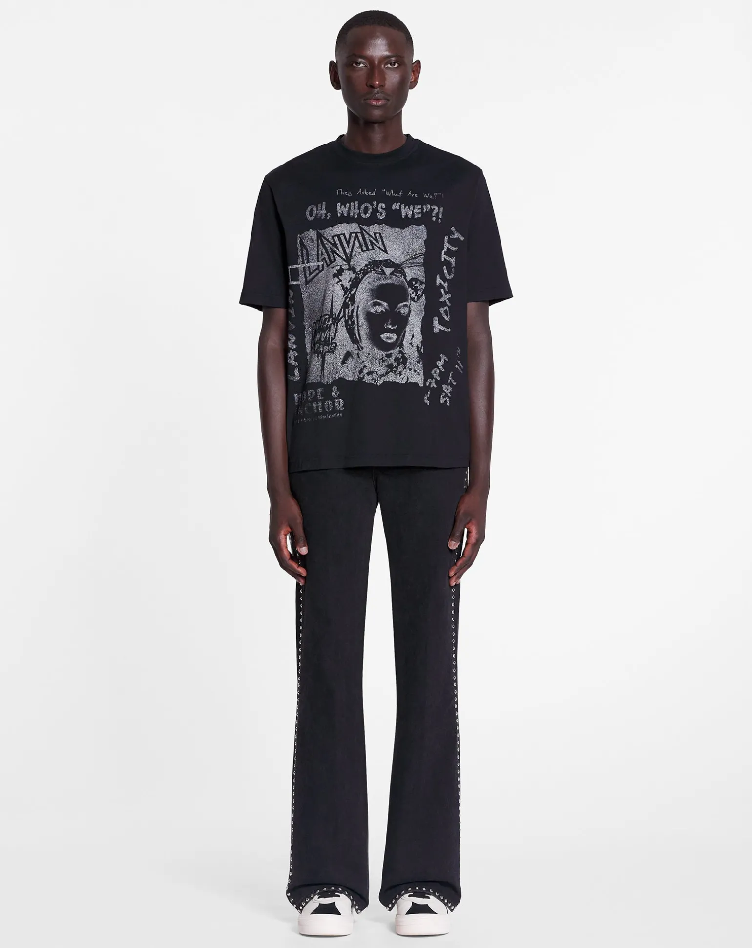 Lanvin x future studded flared pants for men Black Discount