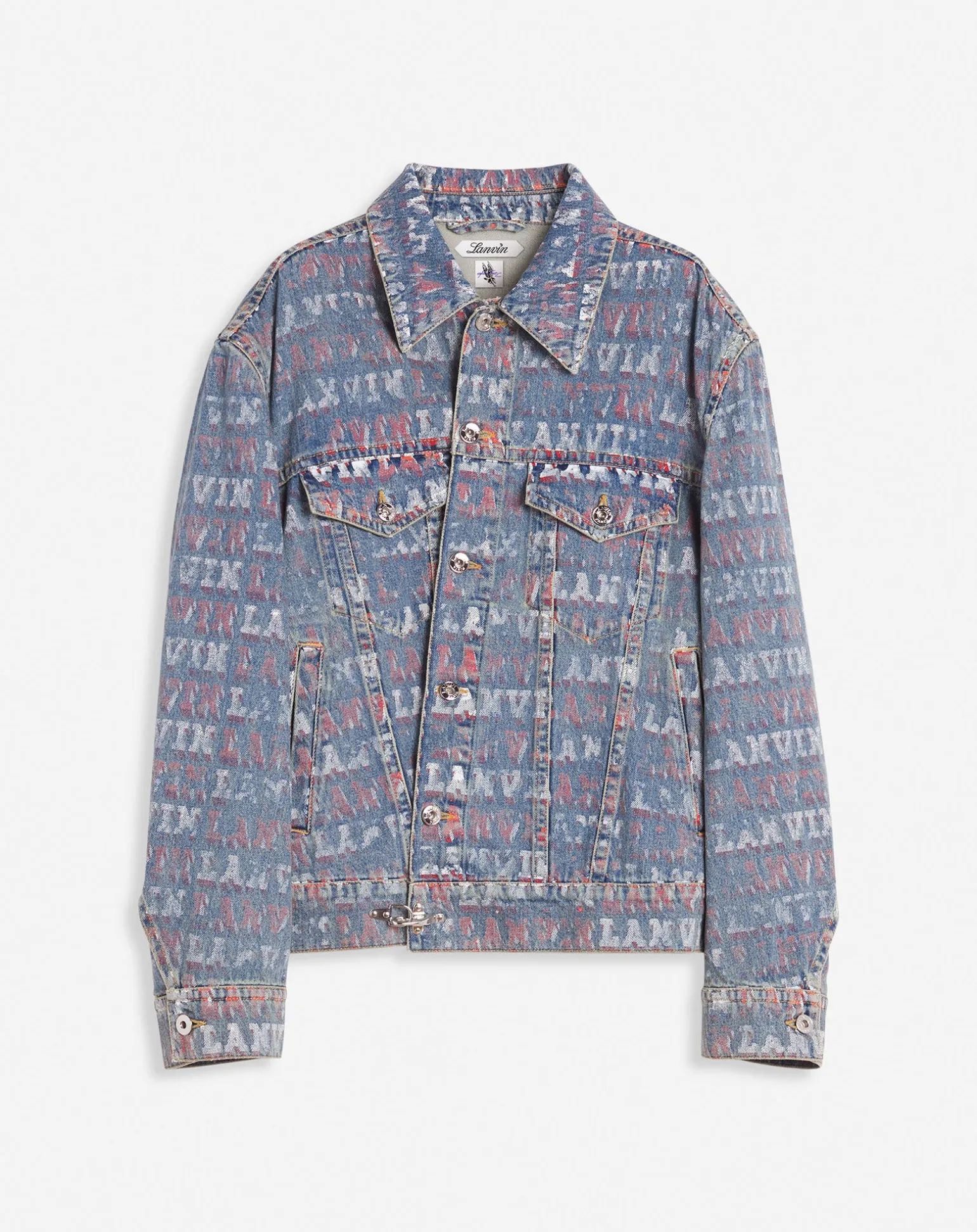 Lanvin x future unisex asymmetrical printed jacket Lightblue Best