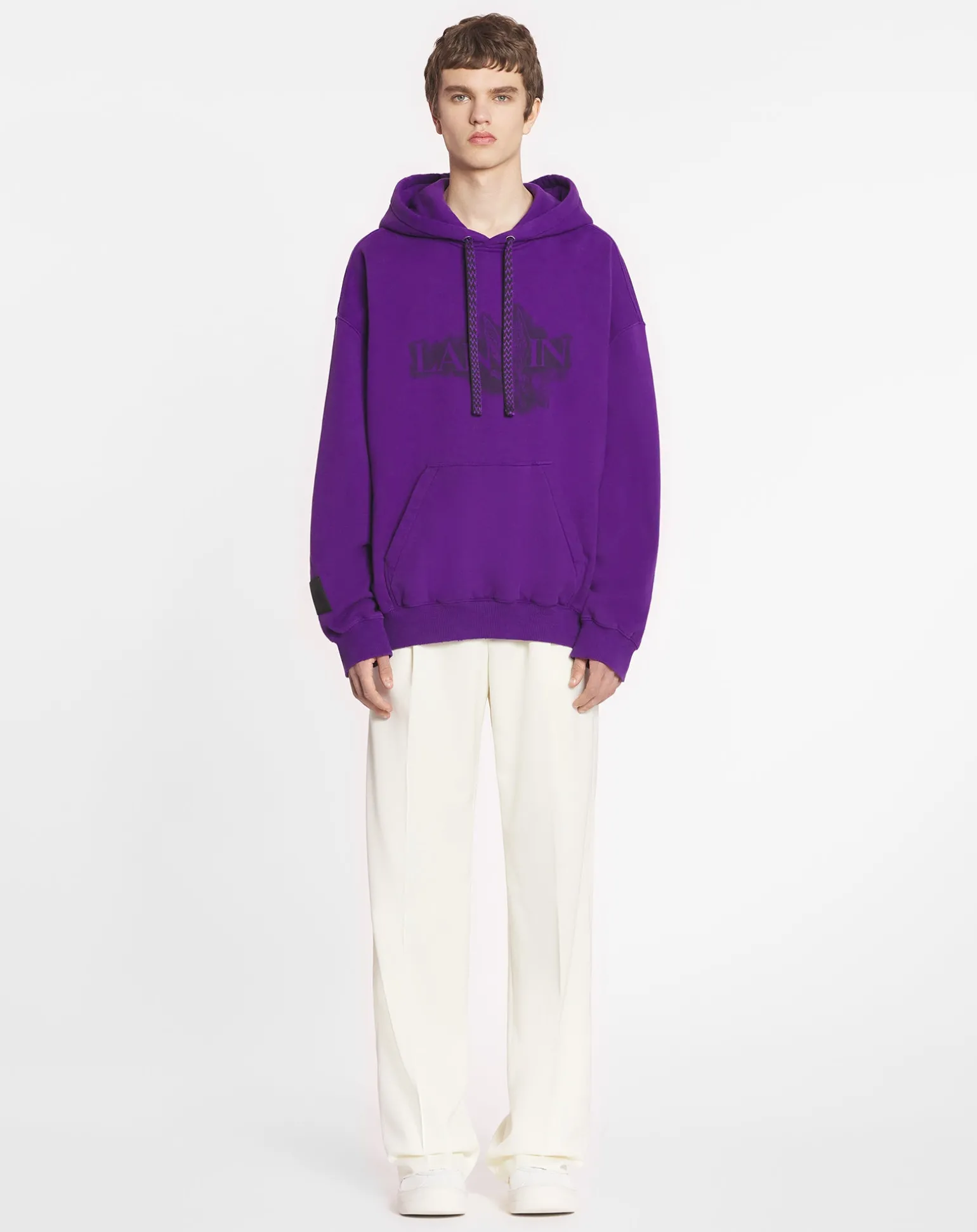 Lanvin x future unisex baggy hoodie with eagle print Purplereign Fashion