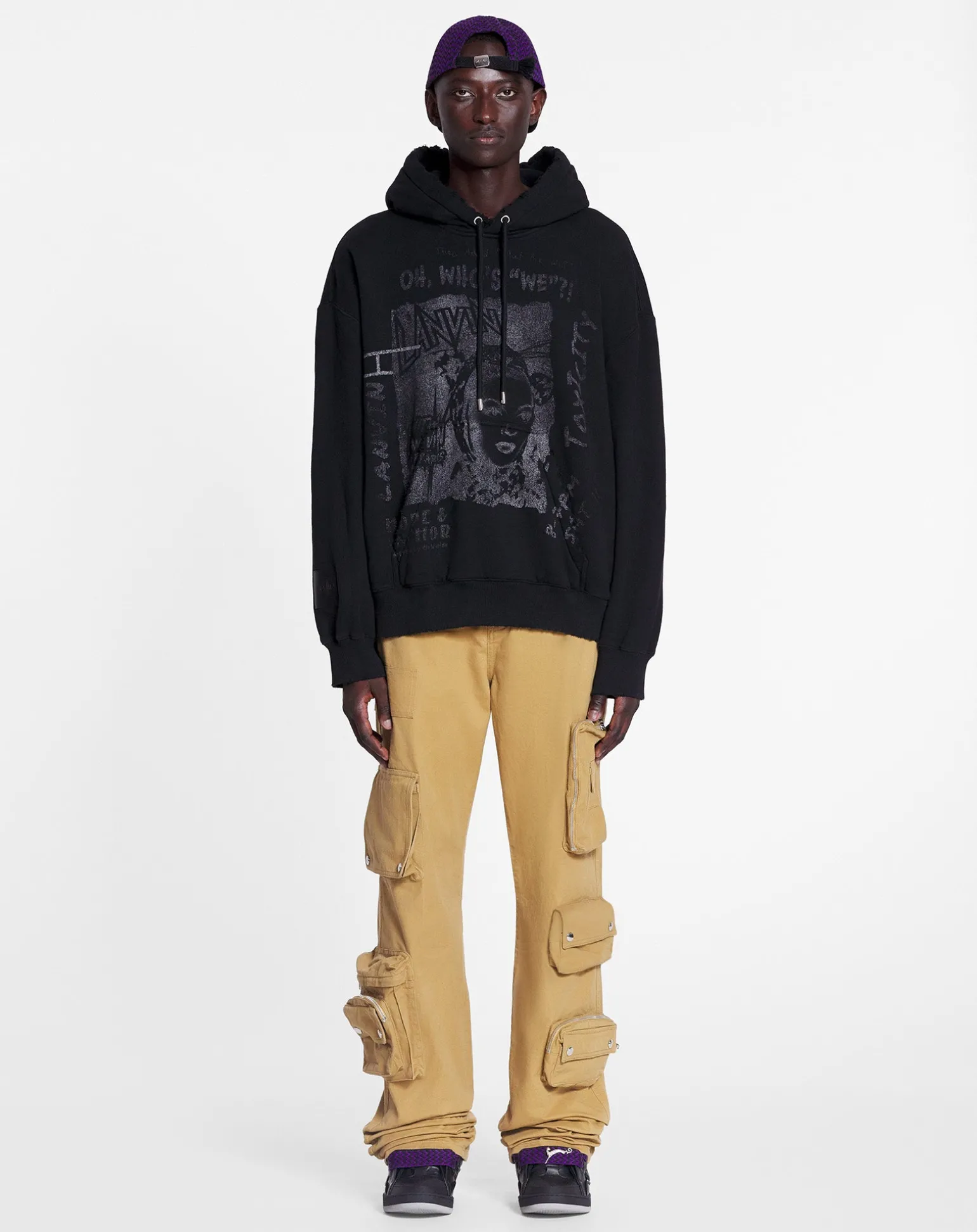 Lanvin x future unisex loose-fit printed hoodie Black Sale