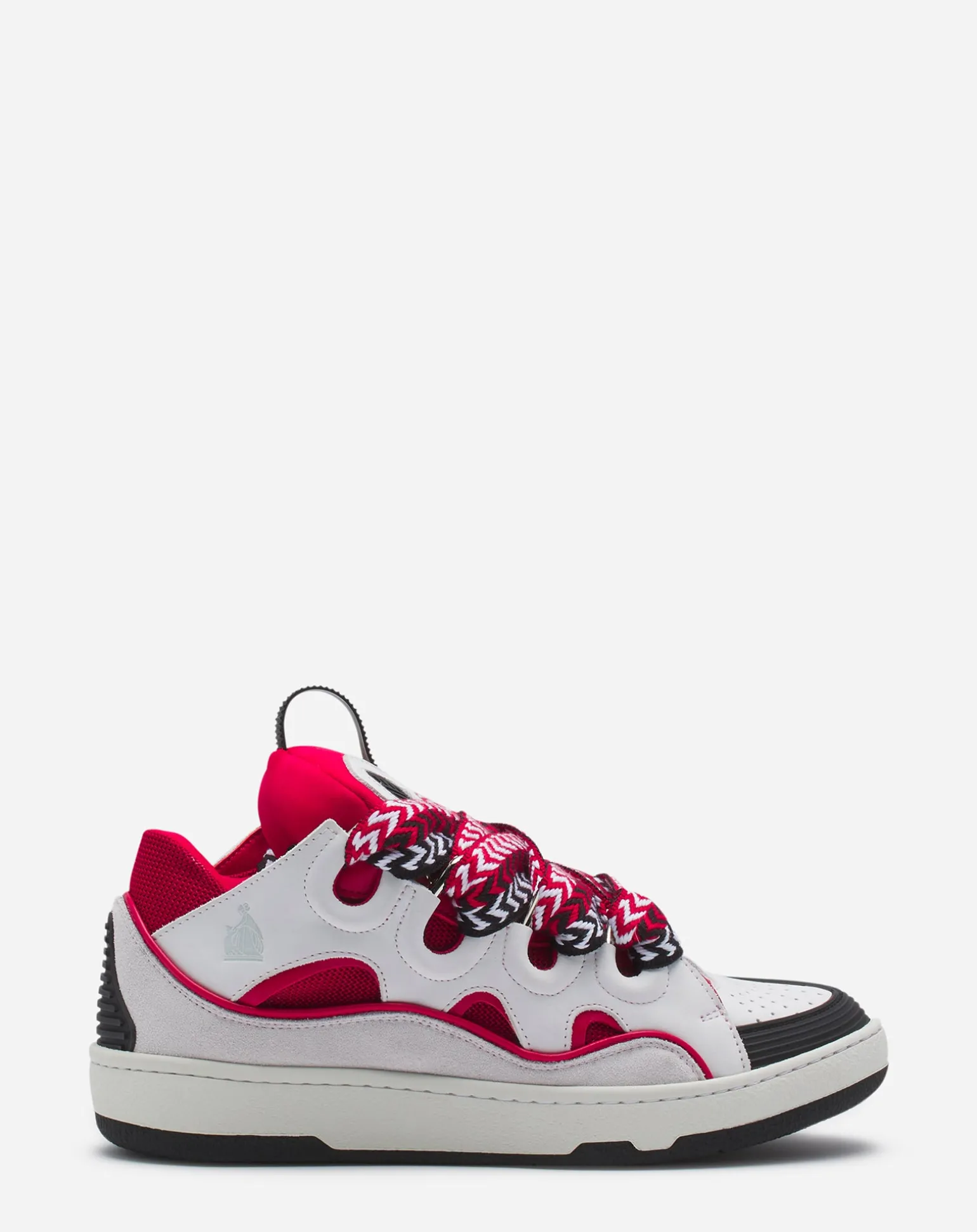 Lanvin Leather curb sneakers Red/white Cheap