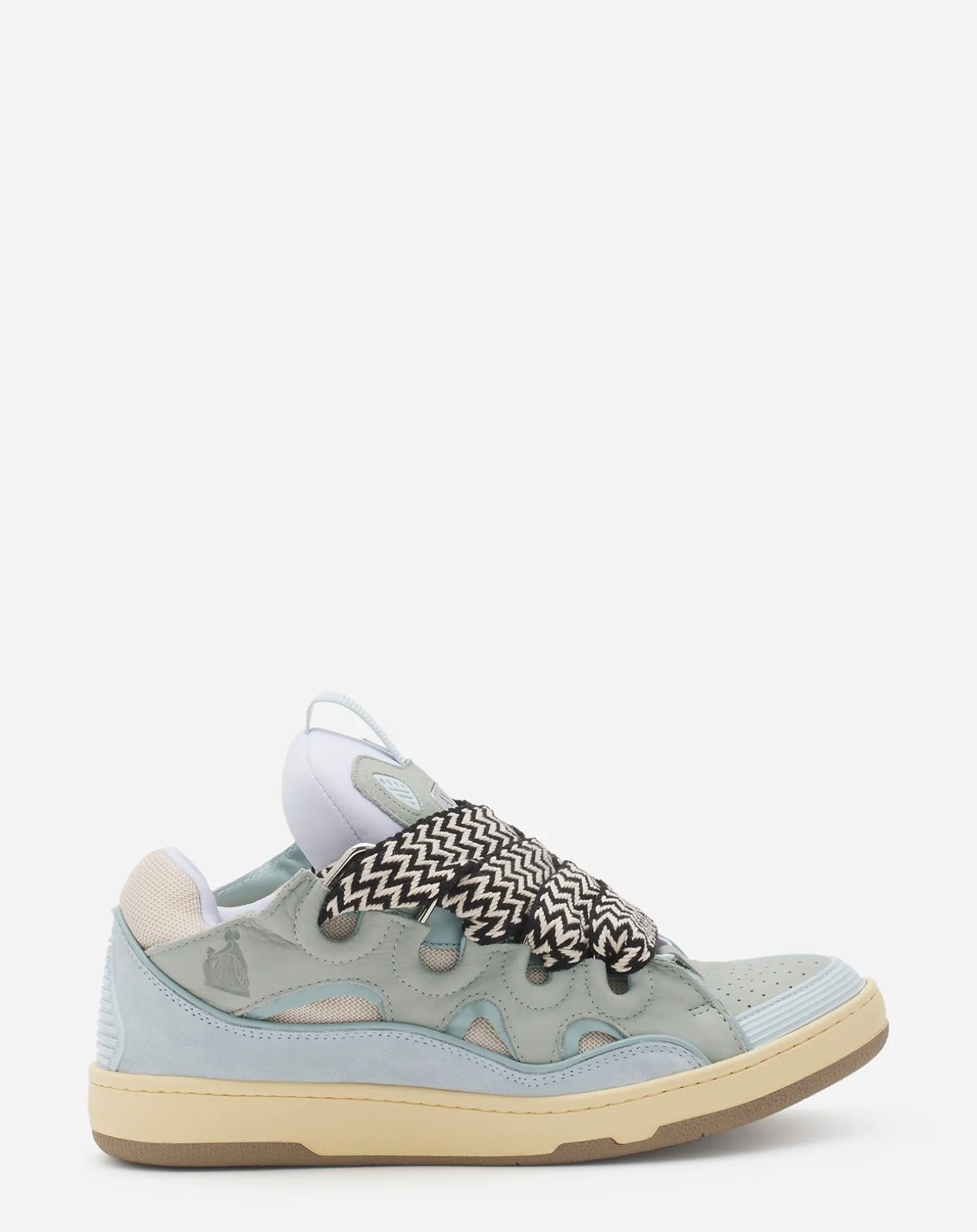 Lanvin Leather curb sneakers Paleblue Sale