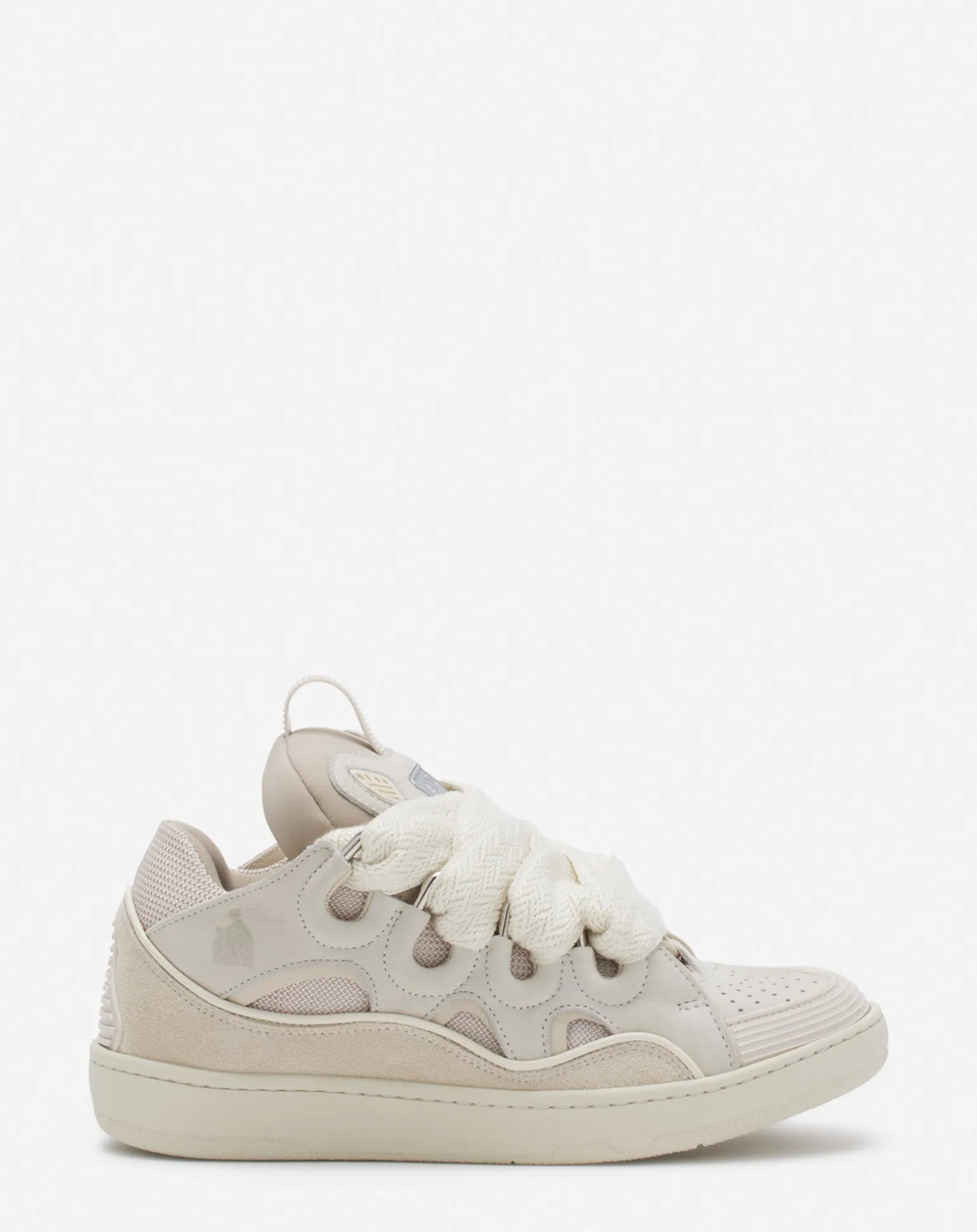 Lanvin Leather curb sneakers Peach Discount