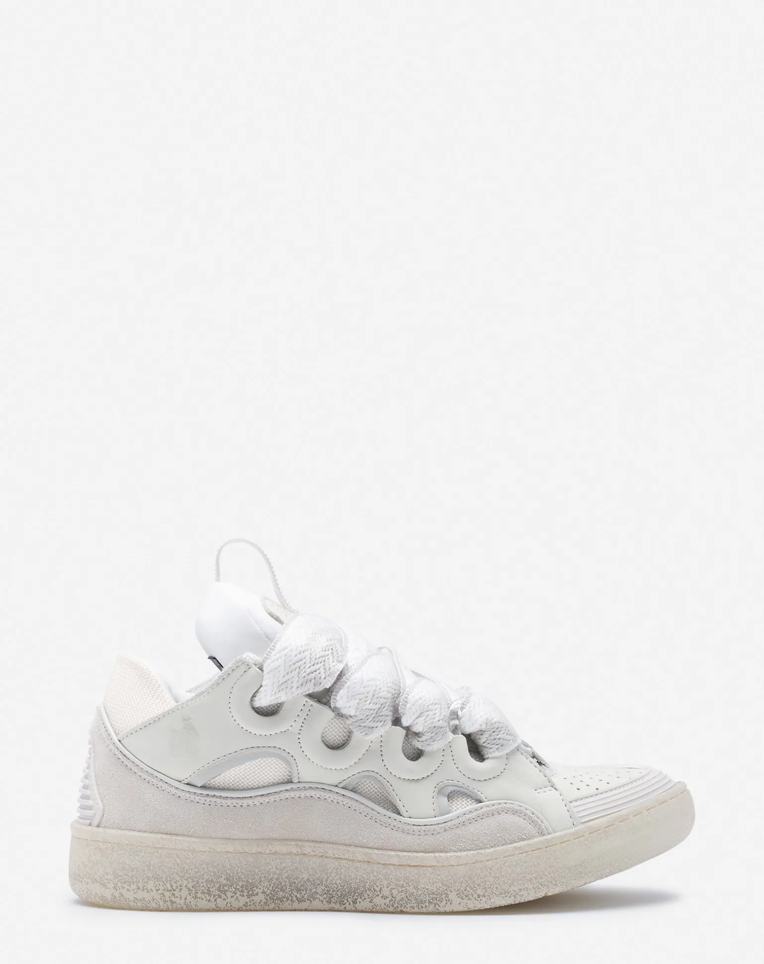 Lanvin Leather curb sneakers White New