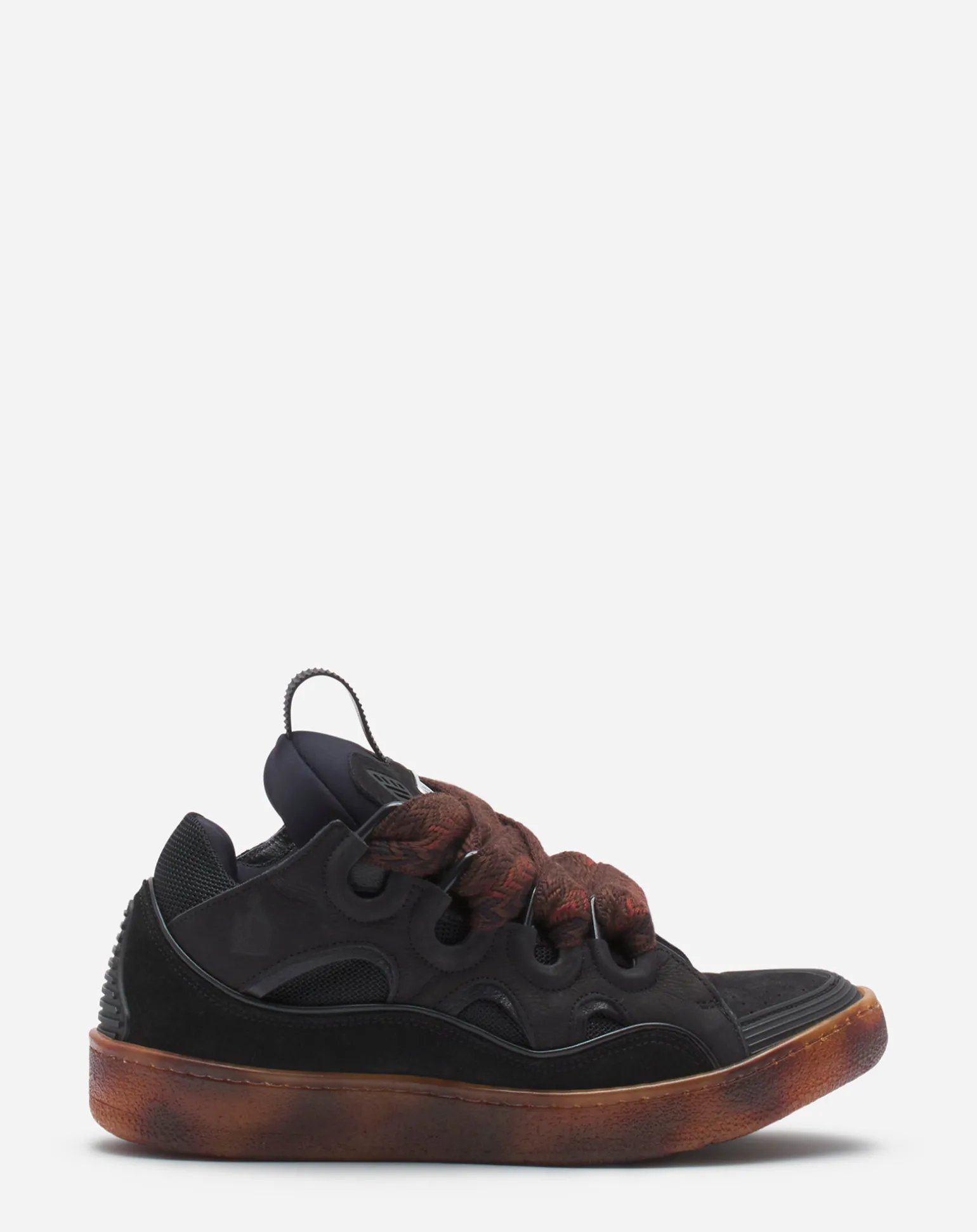 Lanvin Leather curb sneakers Darkbrown/brown Best