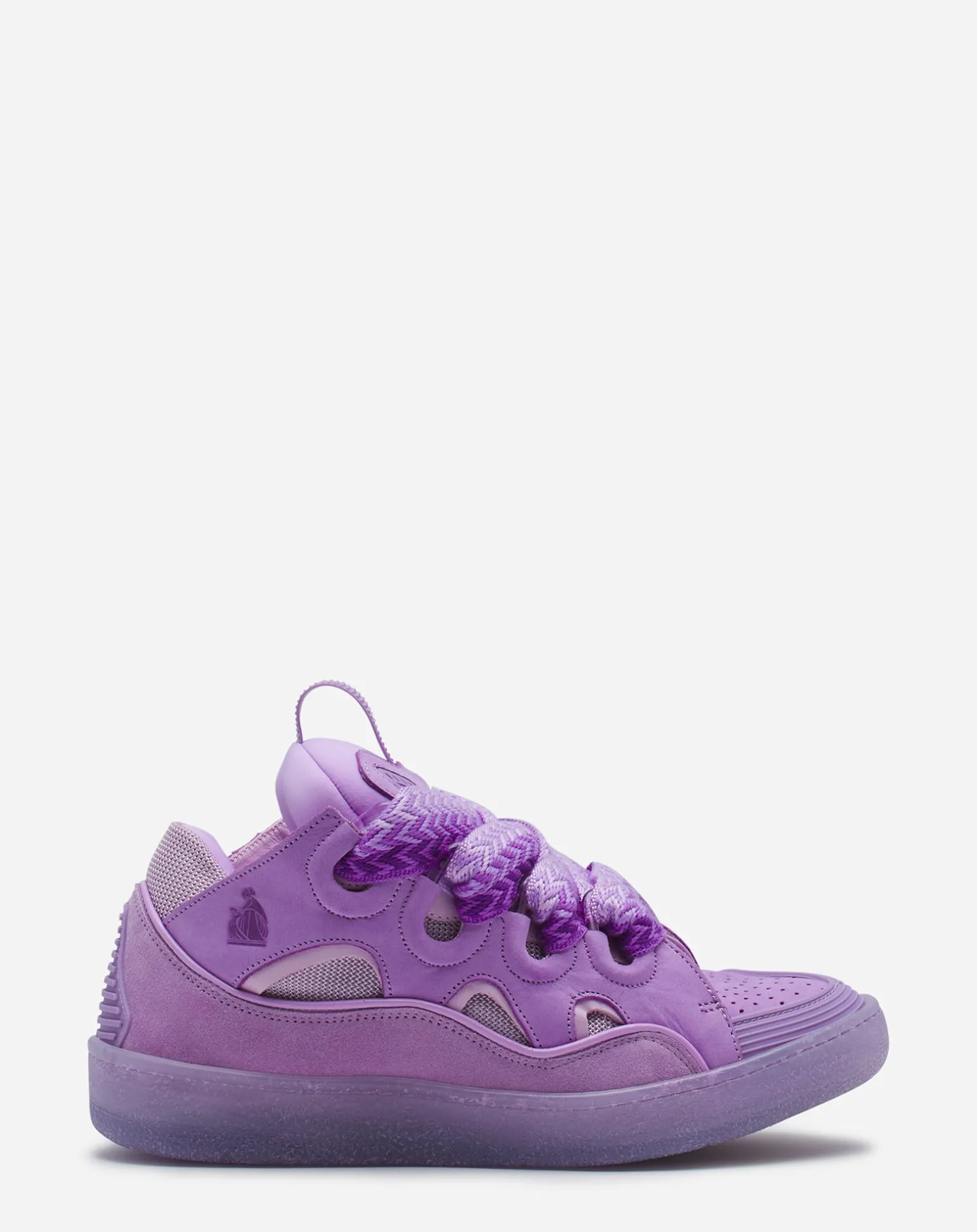 Lanvin Leather curb sneakers Lilac Sale