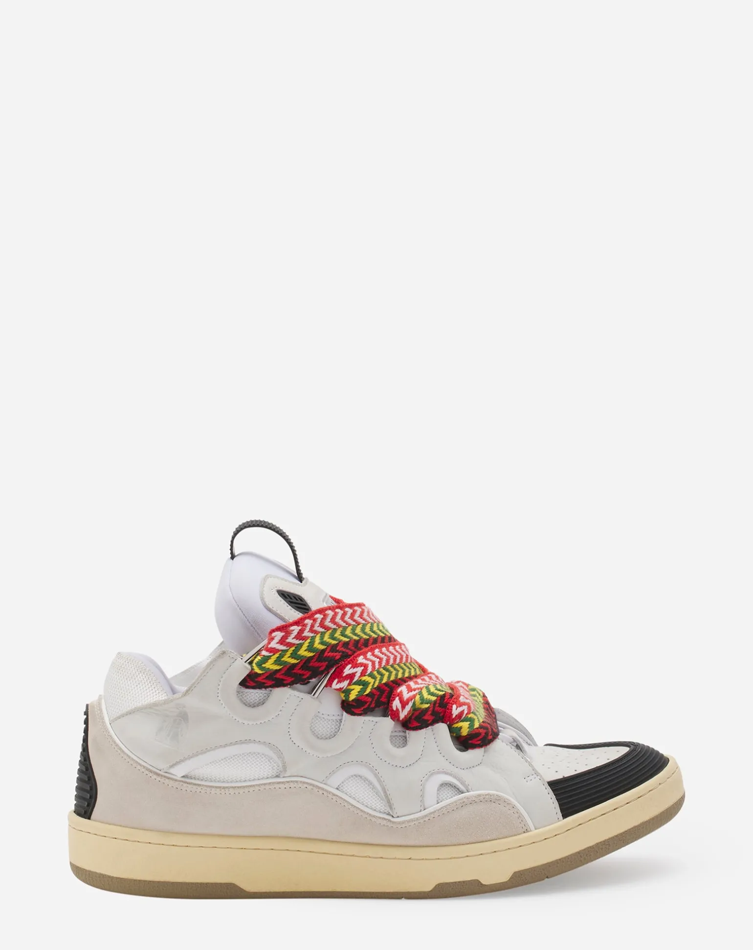 Lanvin Leather curb sneakers White Flash Sale