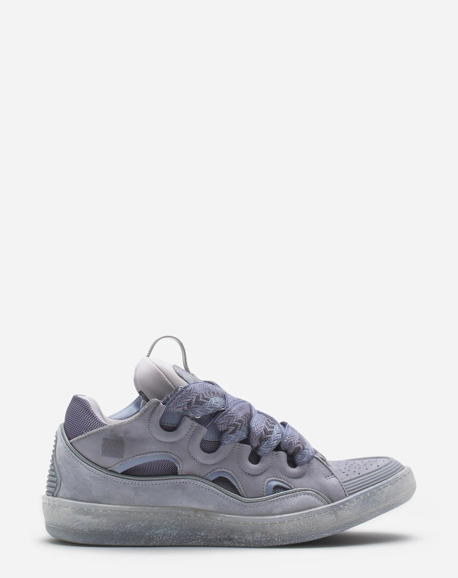 Lanvin Leather curb sneakers Lightgrey Store