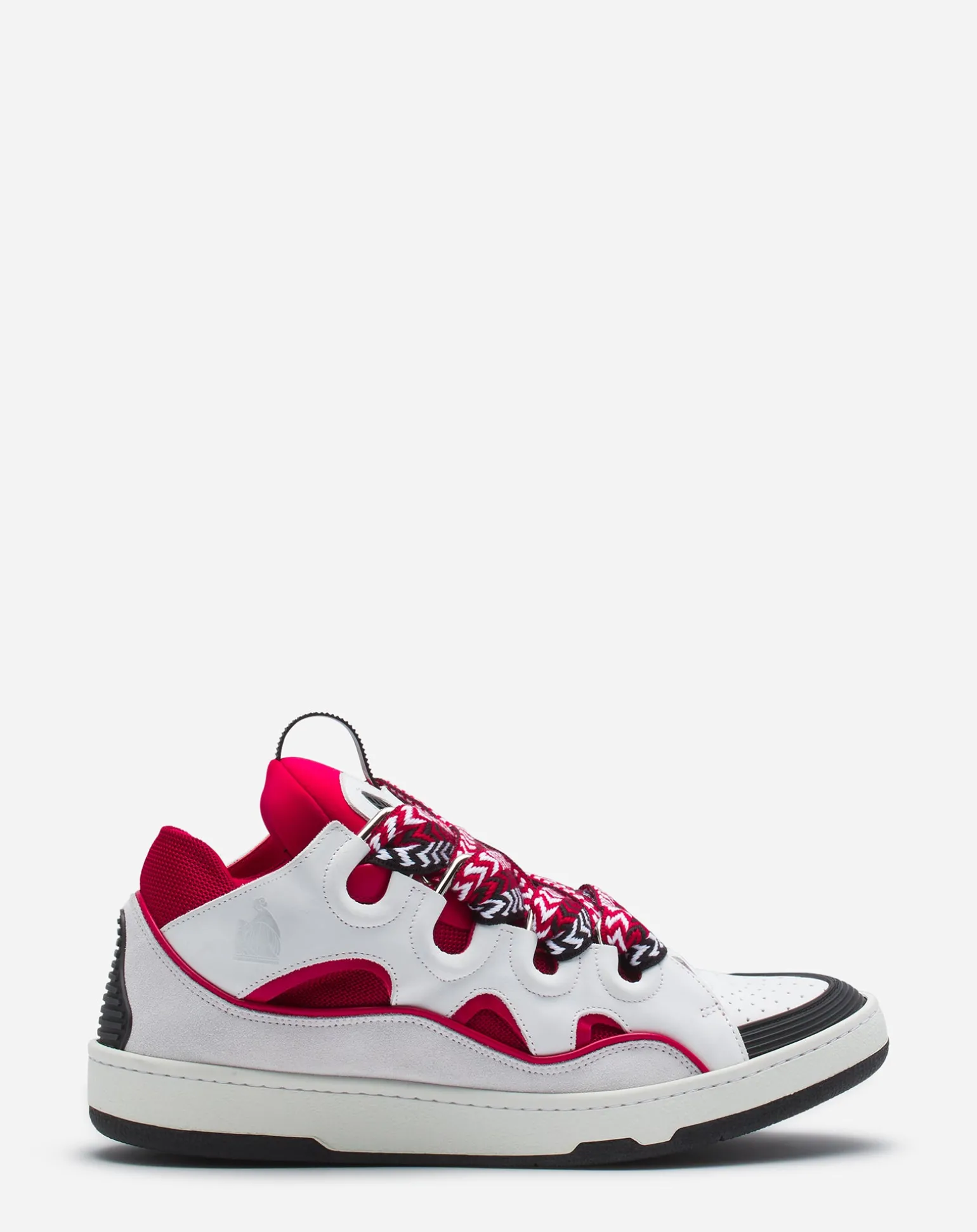 Lanvin Leather curb sneakers Red/white Best Sale