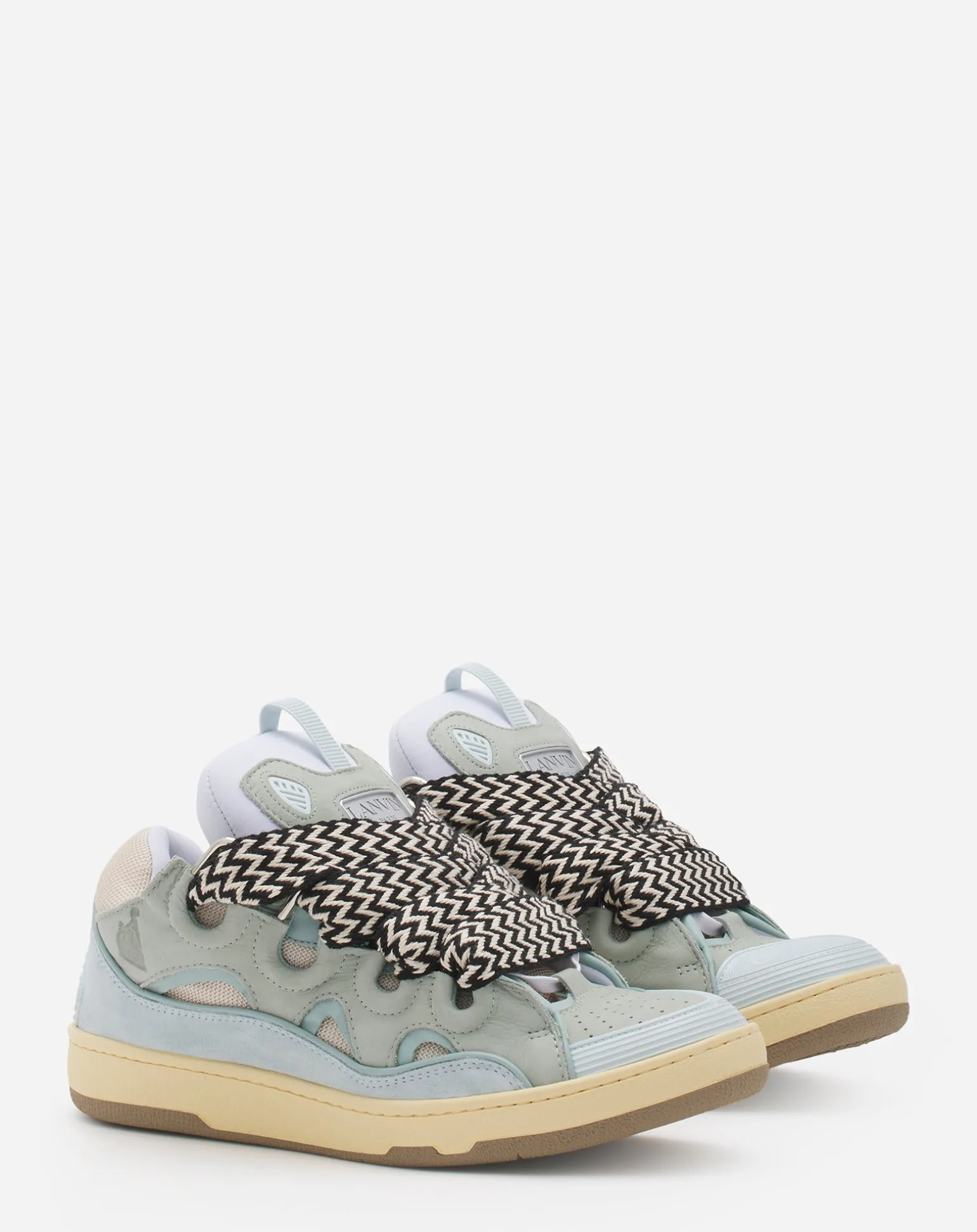 Lanvin Leather curb sneakers Paleblue Sale