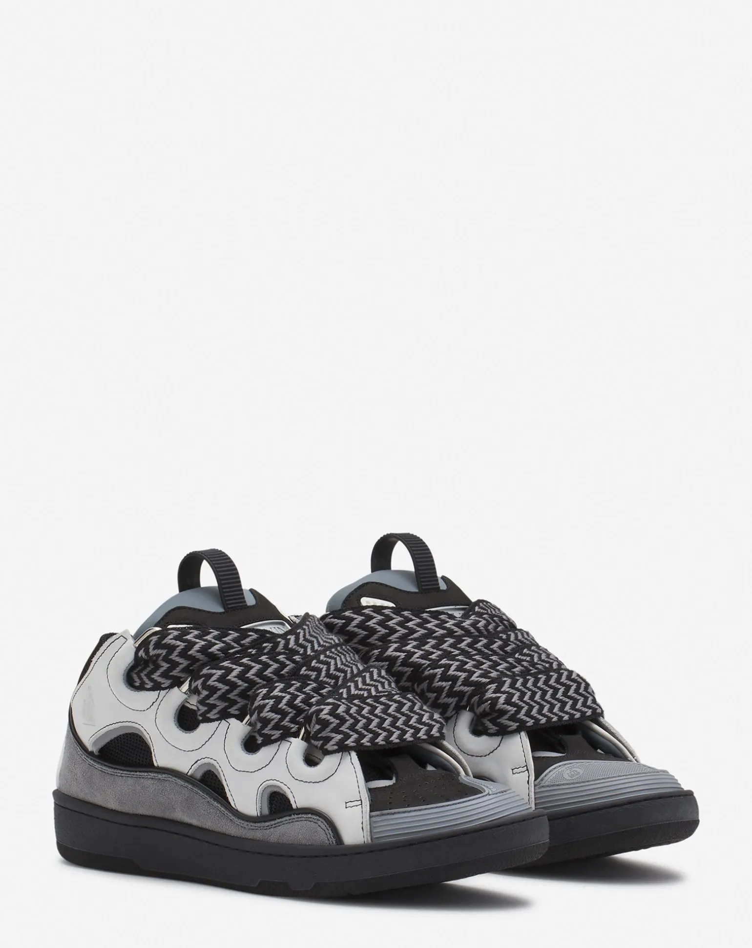 Lanvin Leather curb sneakers White/anthracite Shop